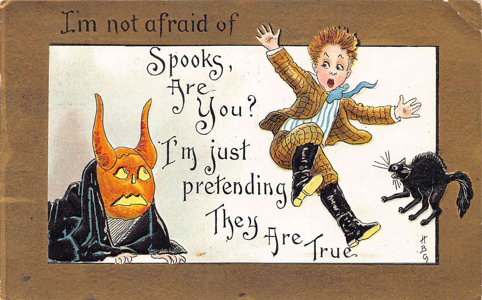 L&E Serie 2262, Divided Back, Halloween Spooks, 1908 Postmark