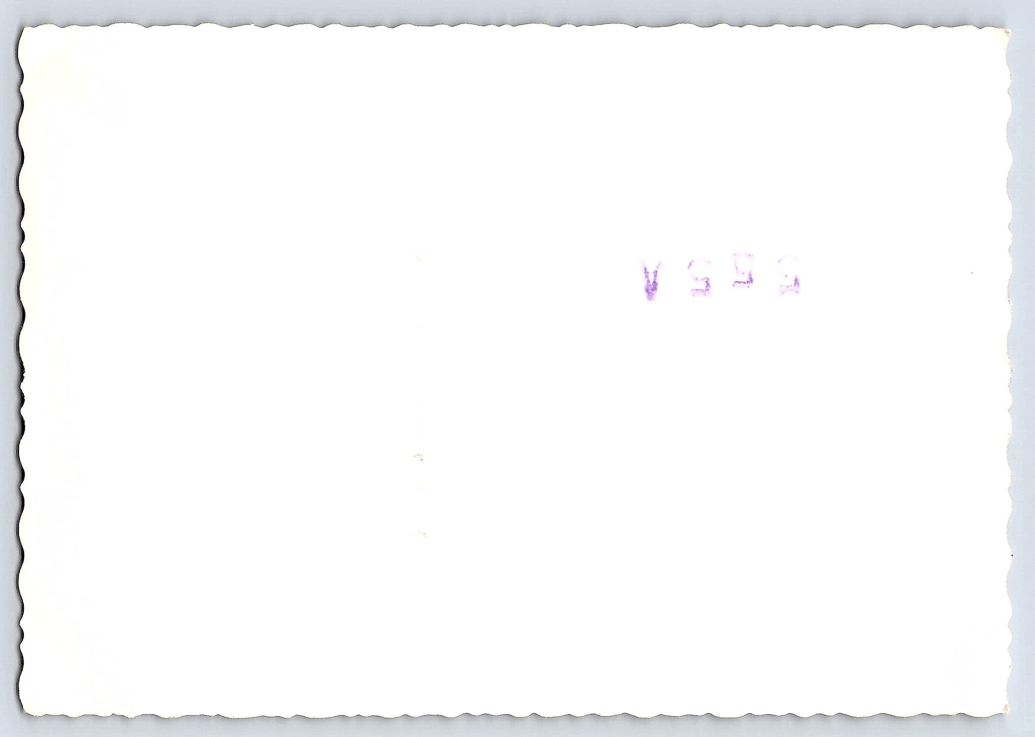 1957 Portrait of Children with Doll, Black and White, 3.5 × 5 inches - Back