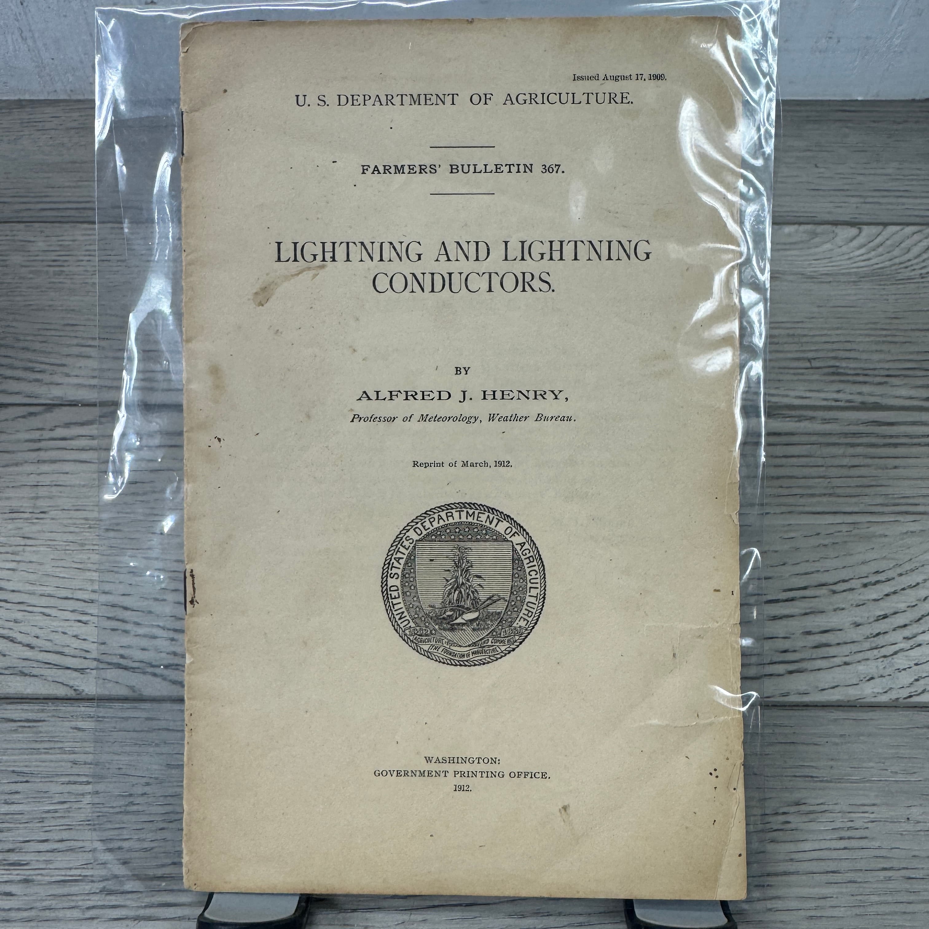 Farmers' Bulletin 367: Lightning Conductors, US Dept of Agriculture, 1912