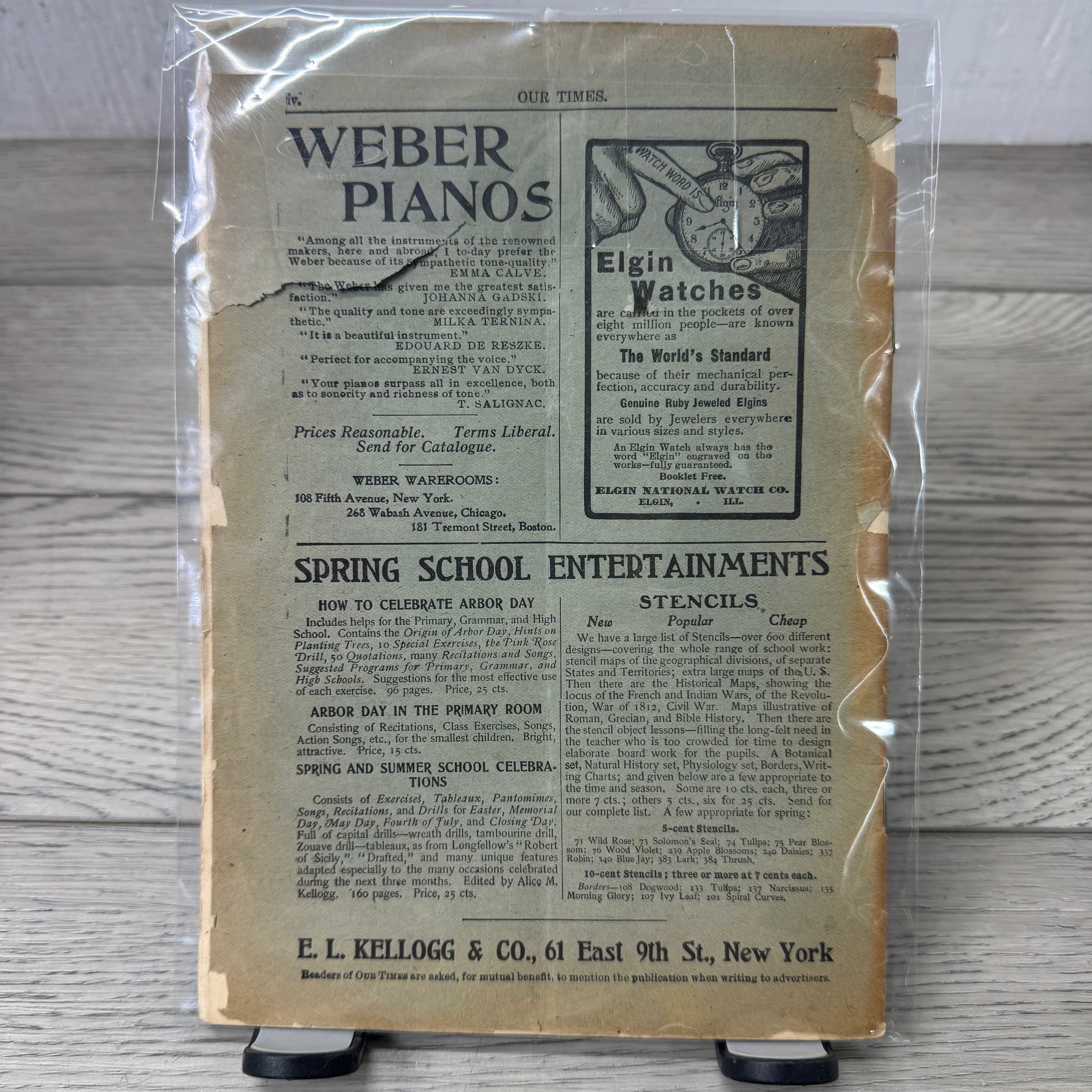 1901 Our Times Magazine Cover, E.L. Kellogg & Co., Historical Events - Back