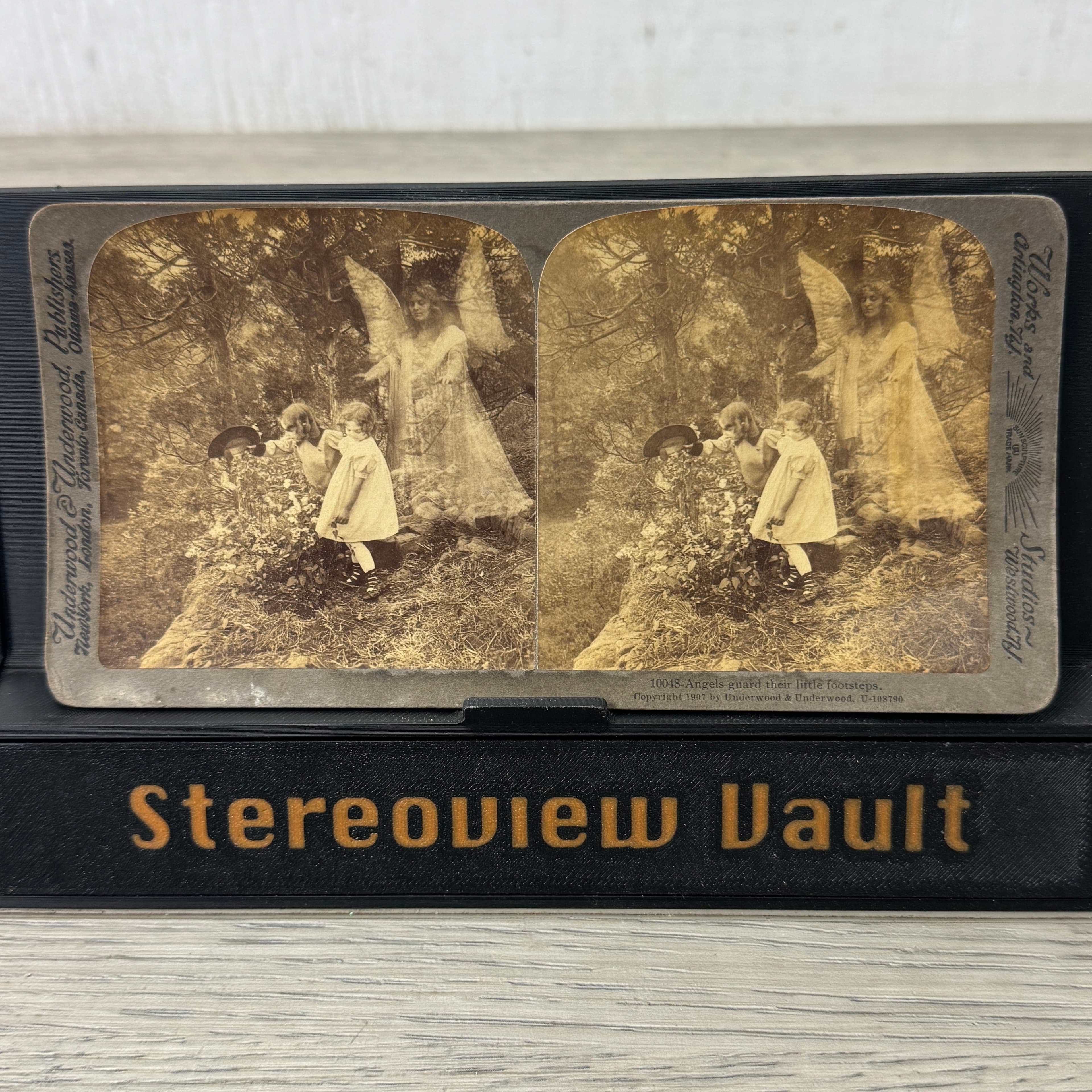 Underwood Stereoview #1048, Angels Guard Children, c. 1900