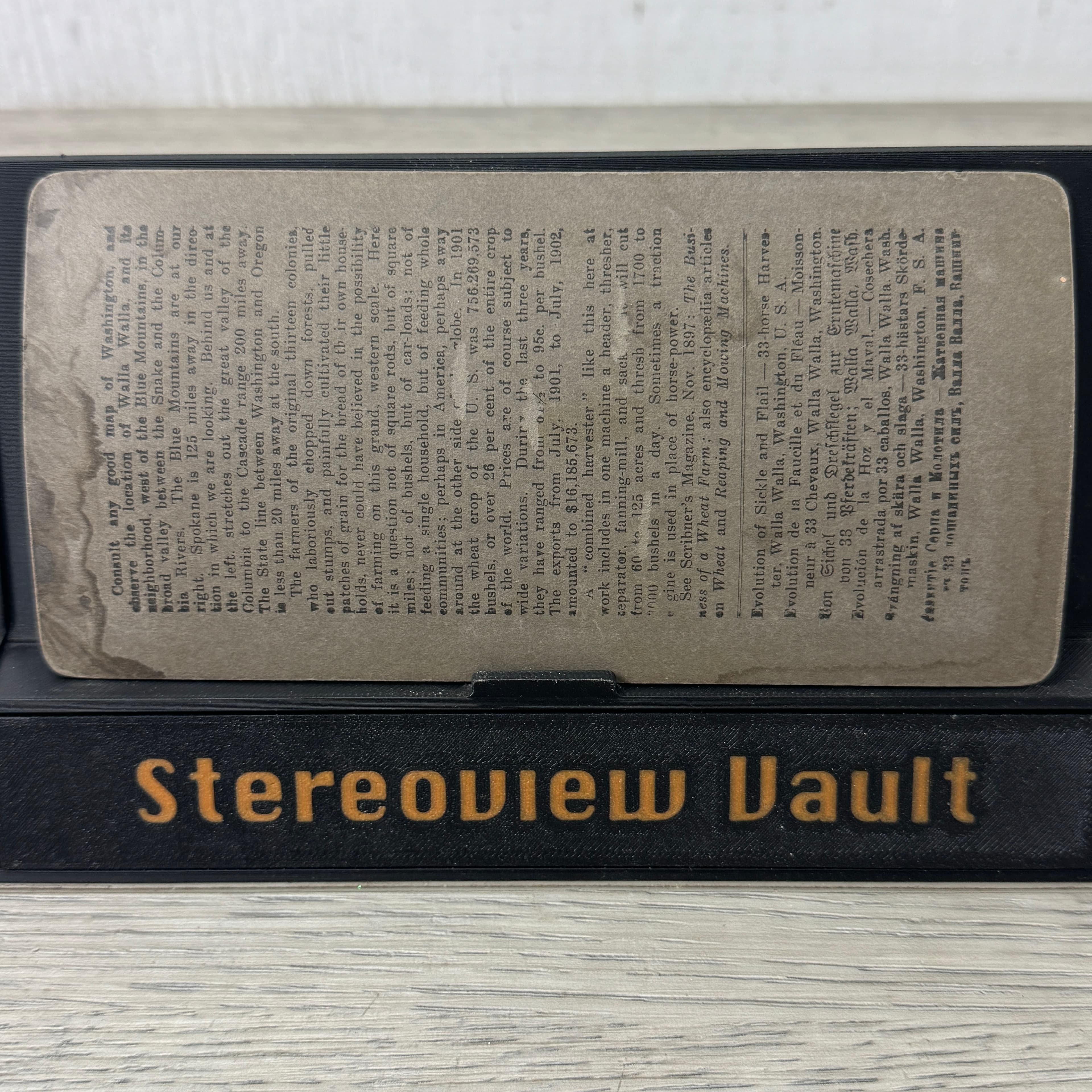 Underwood Stereoview #6568 Harvesting Scene Walla Walla Washington c.1902 - Back