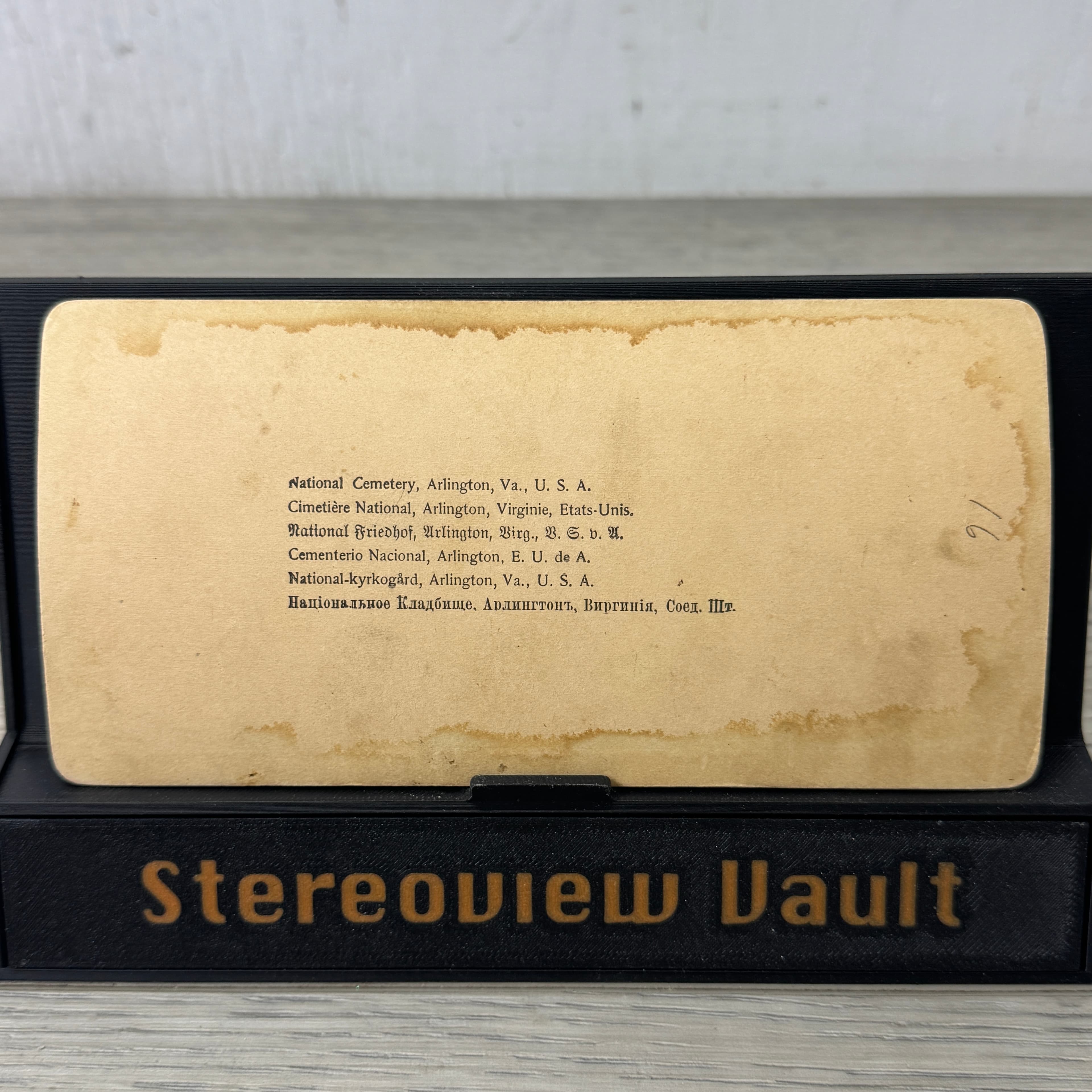 J.F. Jarvis Stereoview, National Cemetery, Arlington, Va, c. 1880-1900 - Back