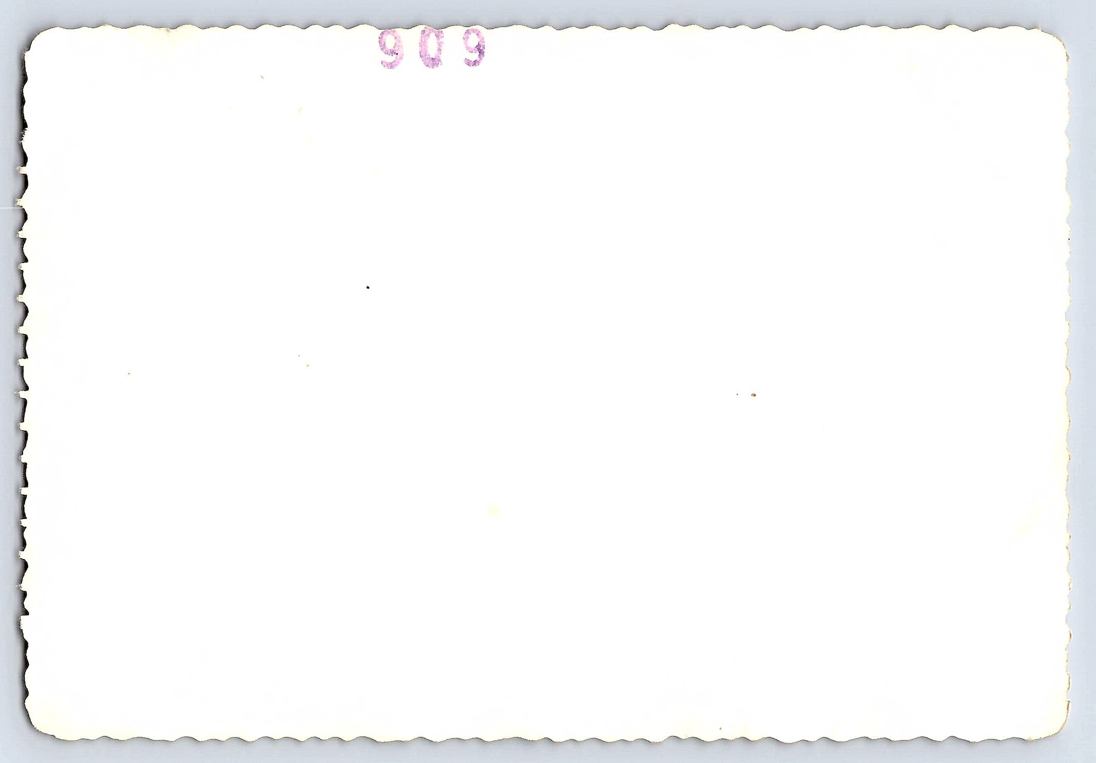 1950s Family Outing in Vehicle, Black and White, 3.5 × 5 inches - Back