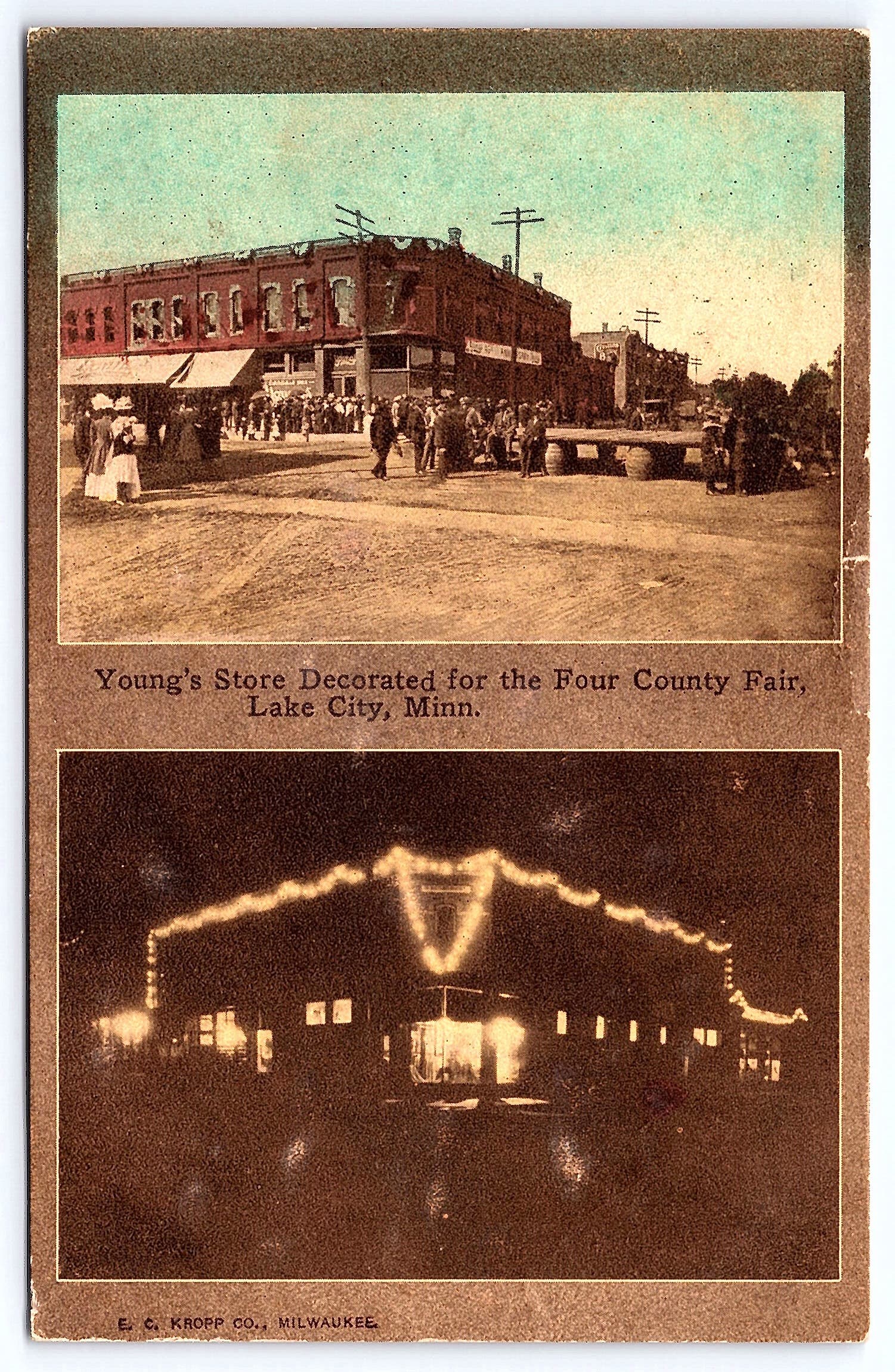 E.C. Kropp Co., Divided Back, Young's Store, Lake City, 1910s