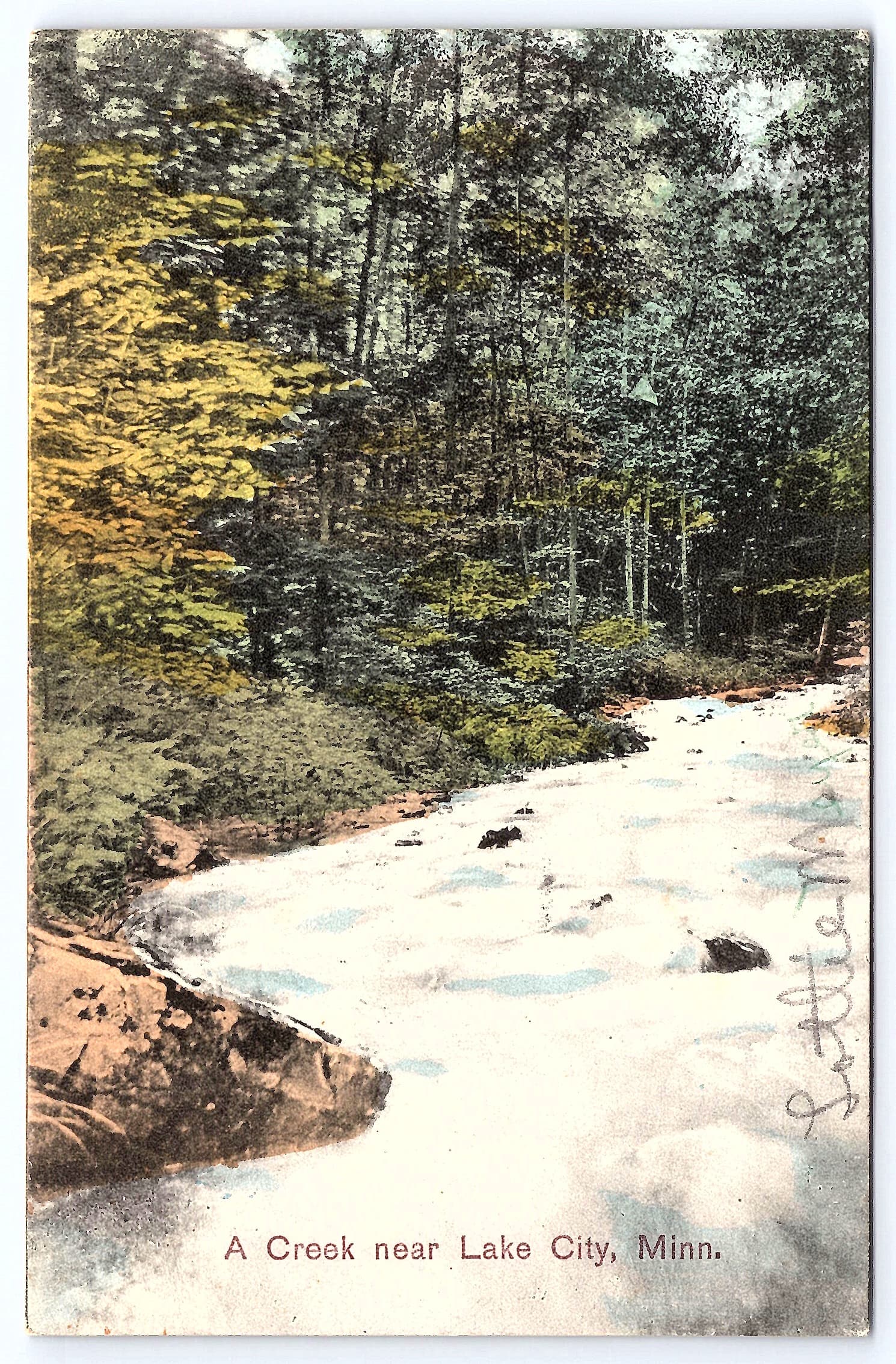 Printed in Germany, Divided Back, Creek near Lake City, Minn, 1909