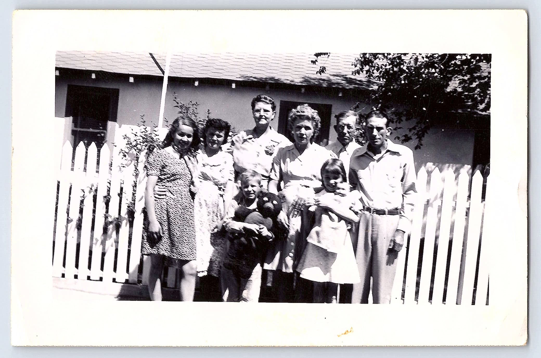 Family Gathering, Black and White Photograph, 5x3 inches, 1940s
