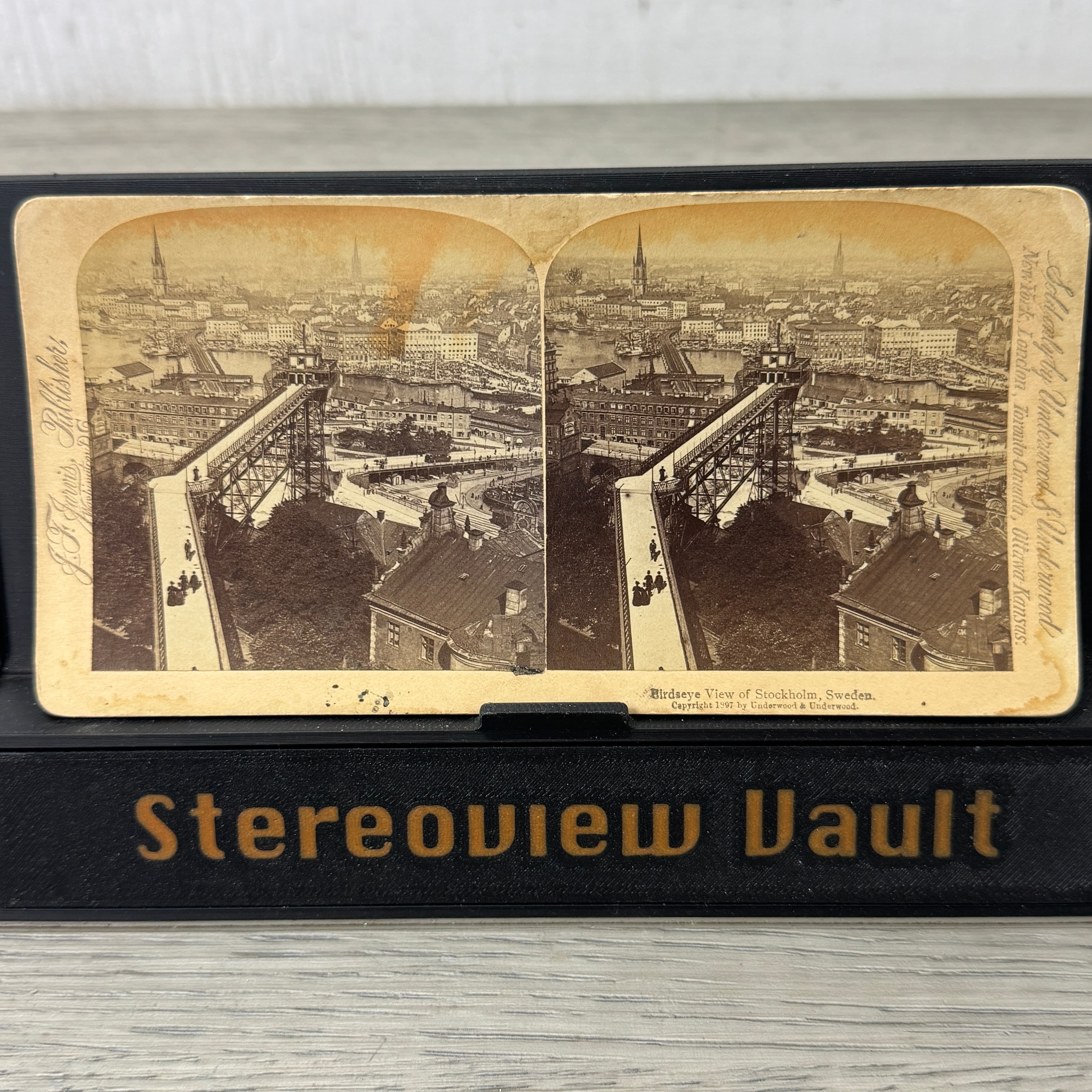 Underwood & Underwood Stereoview, Birdseye View of Stockholm, c.1902