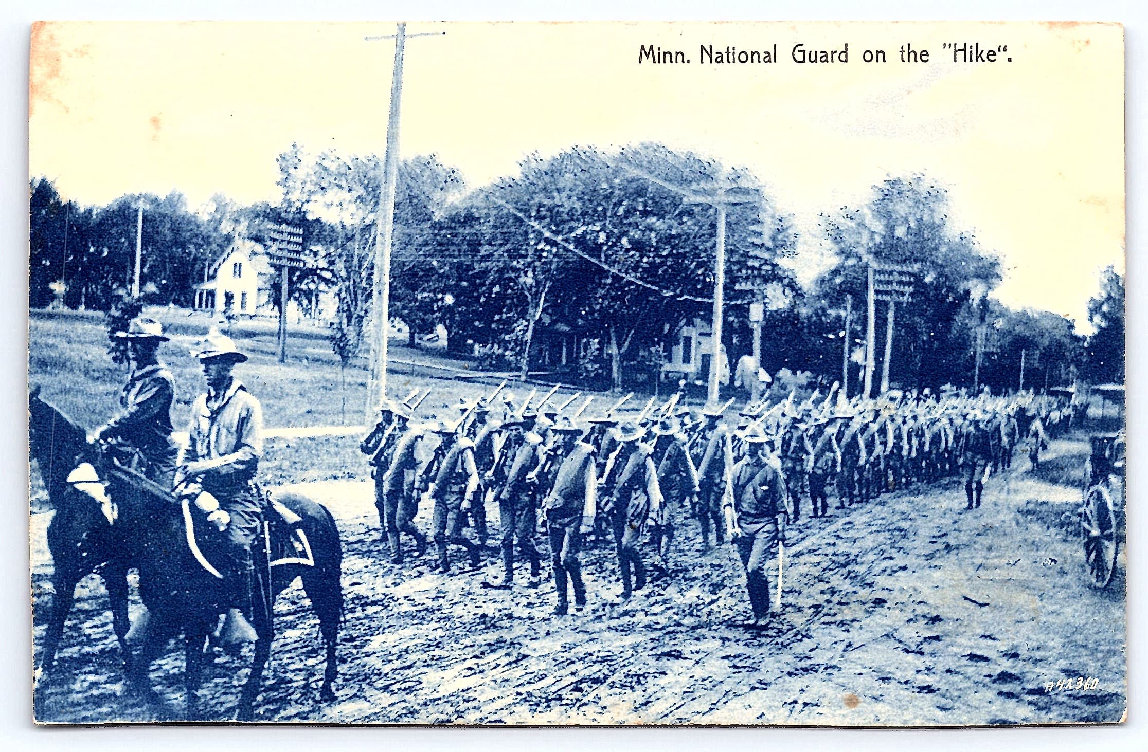 R. H. Phillips, Minn. National Guard on Hike, Lake City, Divided Back Era
