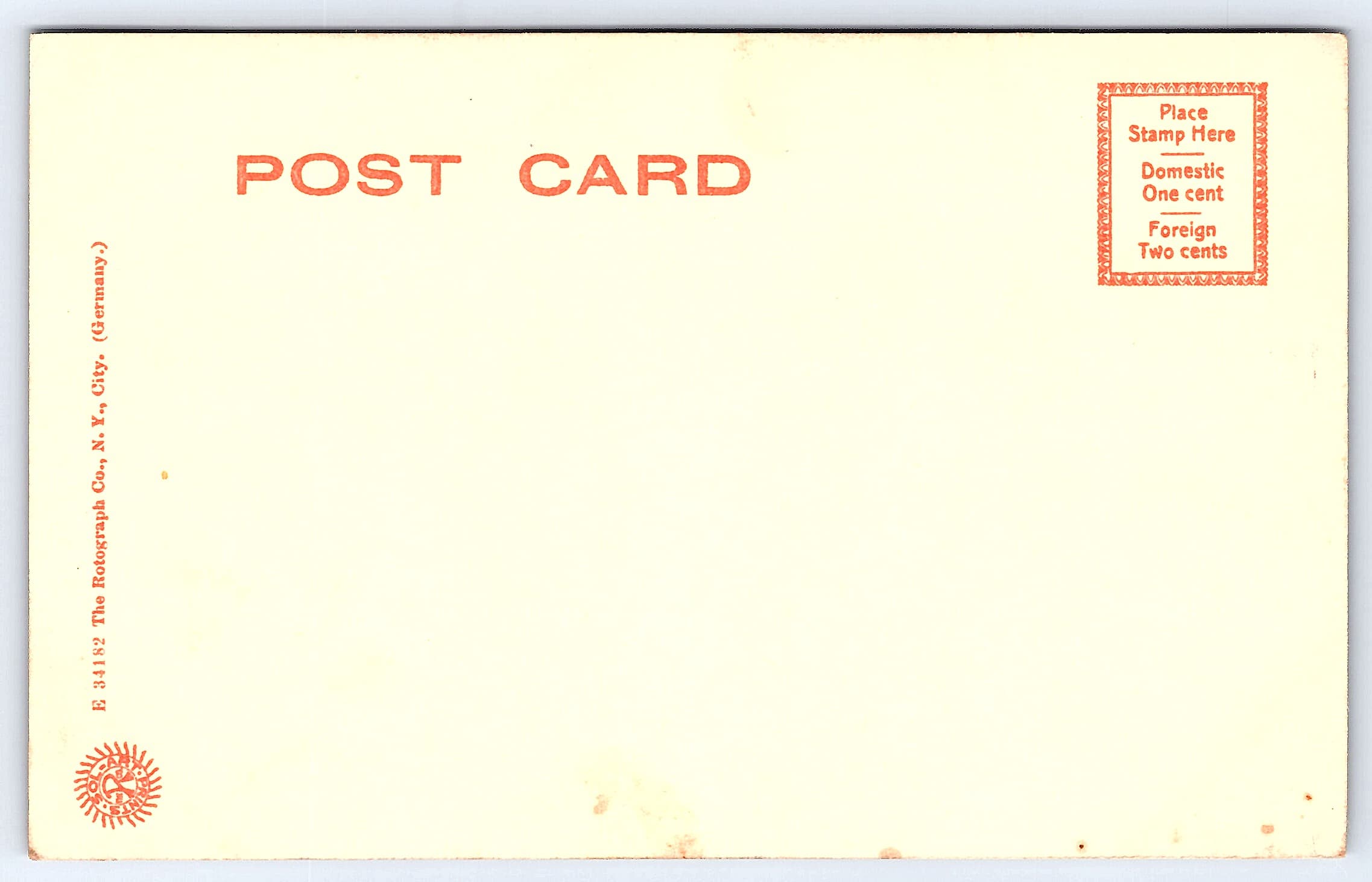 Rotograph Co. Divided Back Postcard, Northrop Field, Minnesota, 1907-1915 - Back