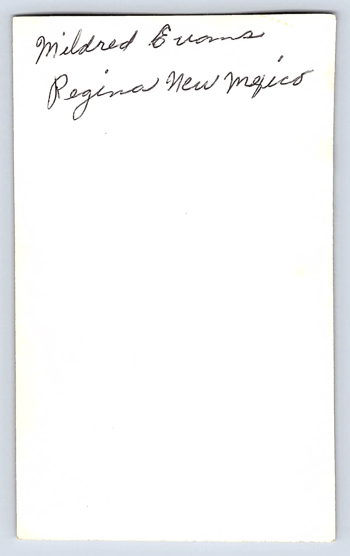 Woman on Fence, Black and White Photograph, 2.69 × 4.4 inches, 1940s - Back