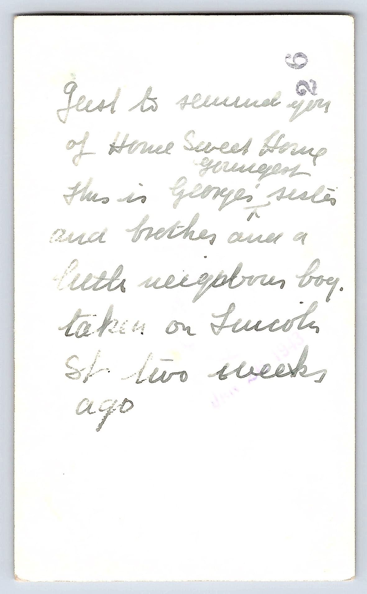 Children with Sleds in Snow, Gelatin Silver Print, 2.71" × 4.53", 1940s - Back