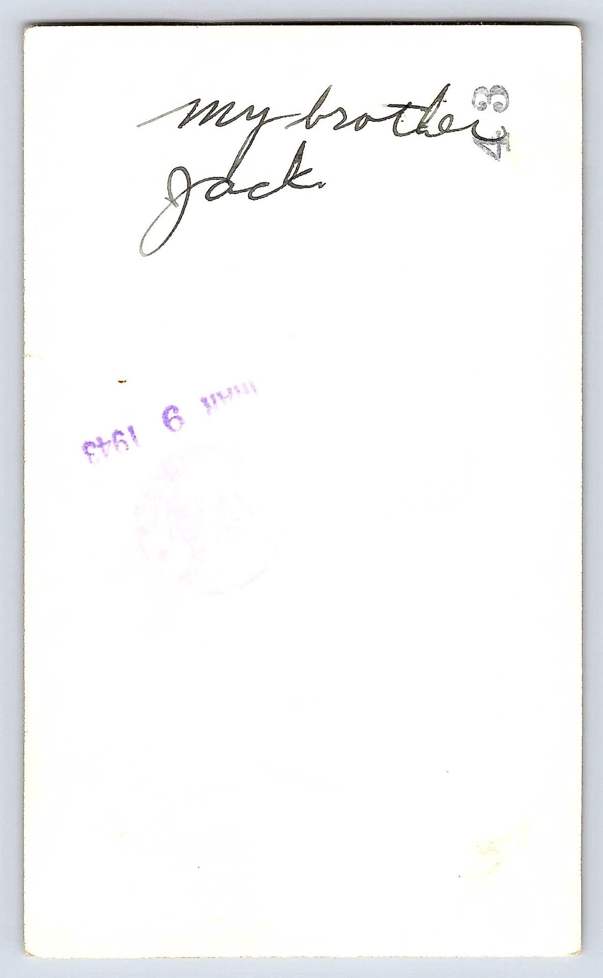 1940s Portrait of Man by House, Gelatin Silver Print, 2.7 × 4.56 inches - Back