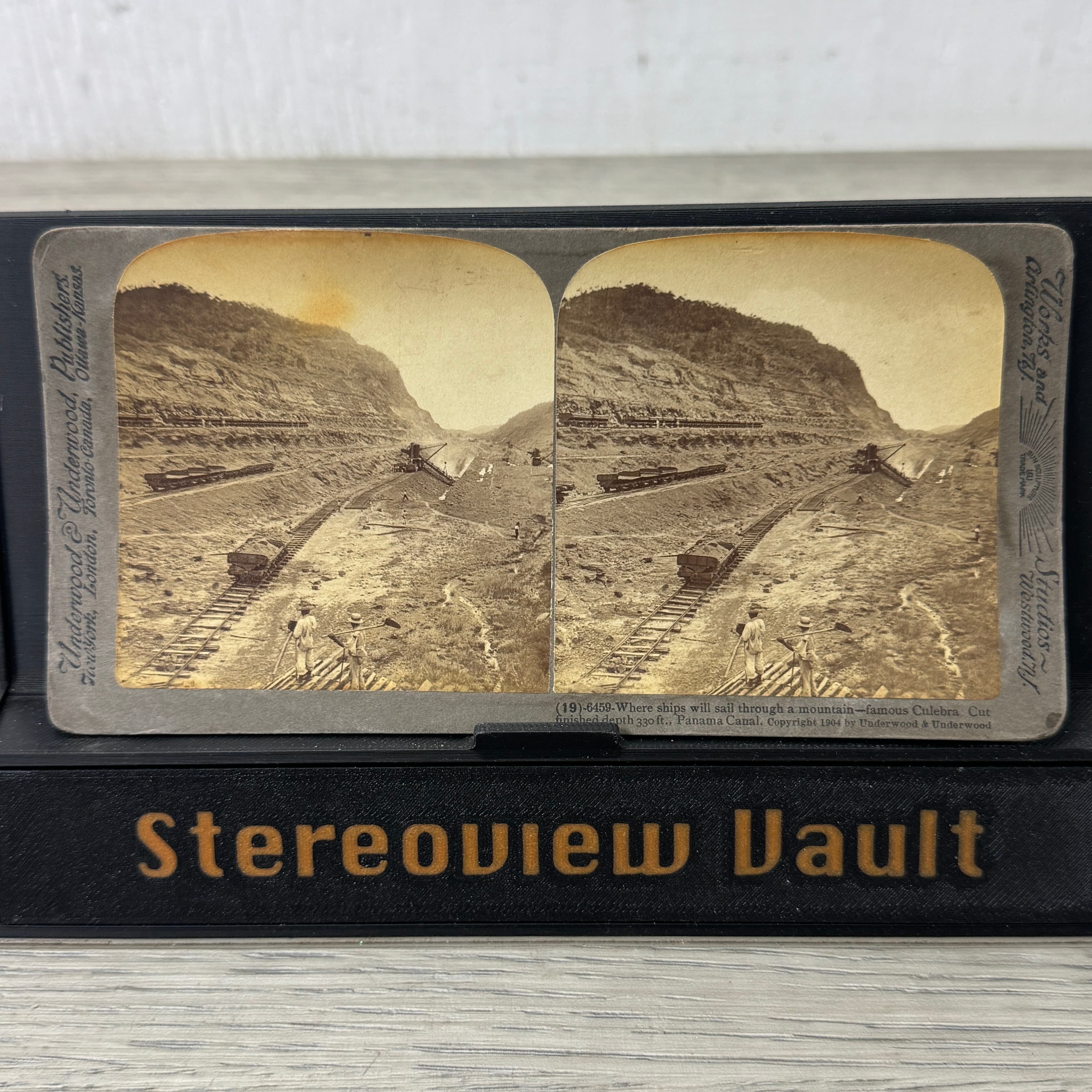 Underwood Stereoview #6459, Culebra Cut, Panama Canal, c. 1906