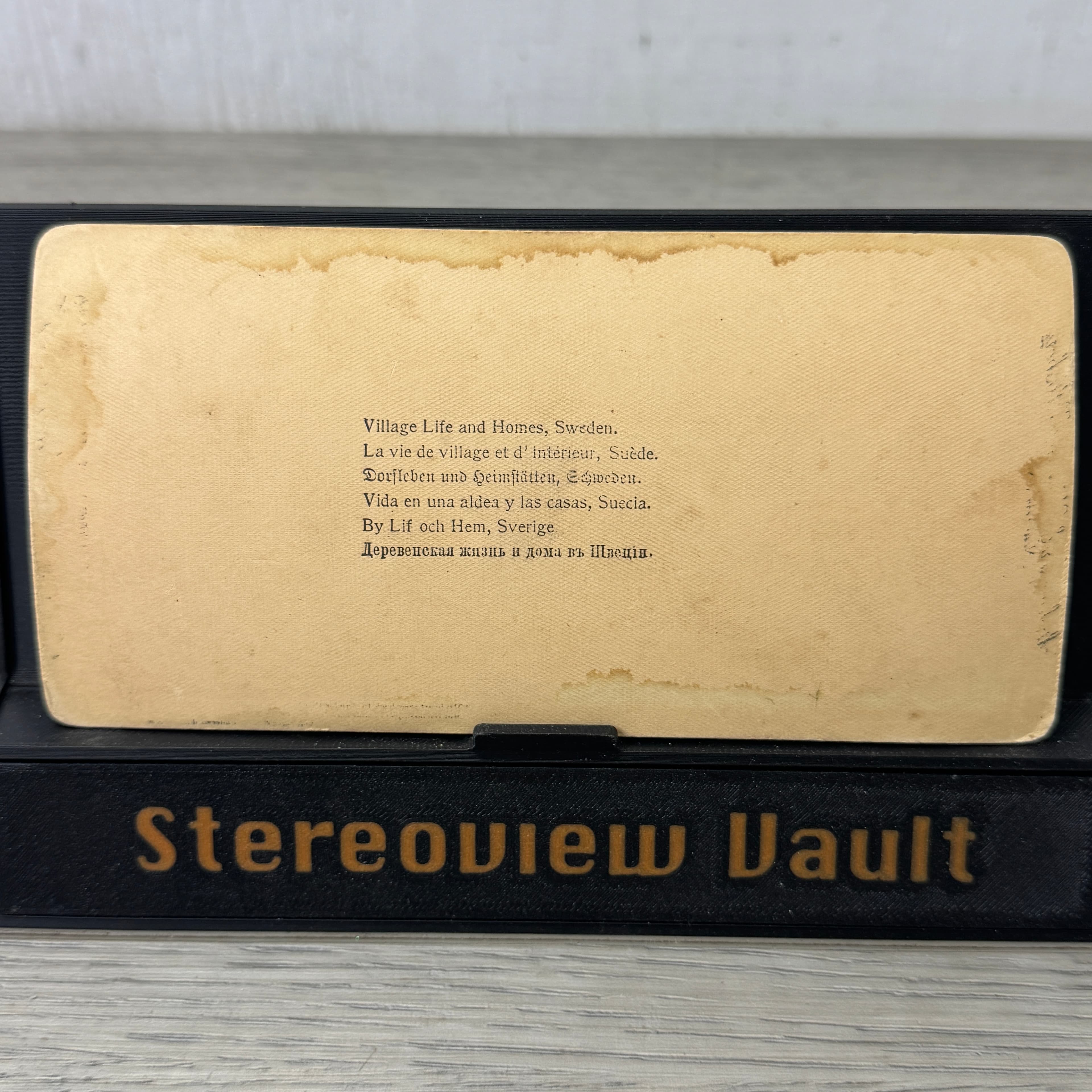 Underwood Stereoview, Village Life, Sweden, c. 1900 - Back