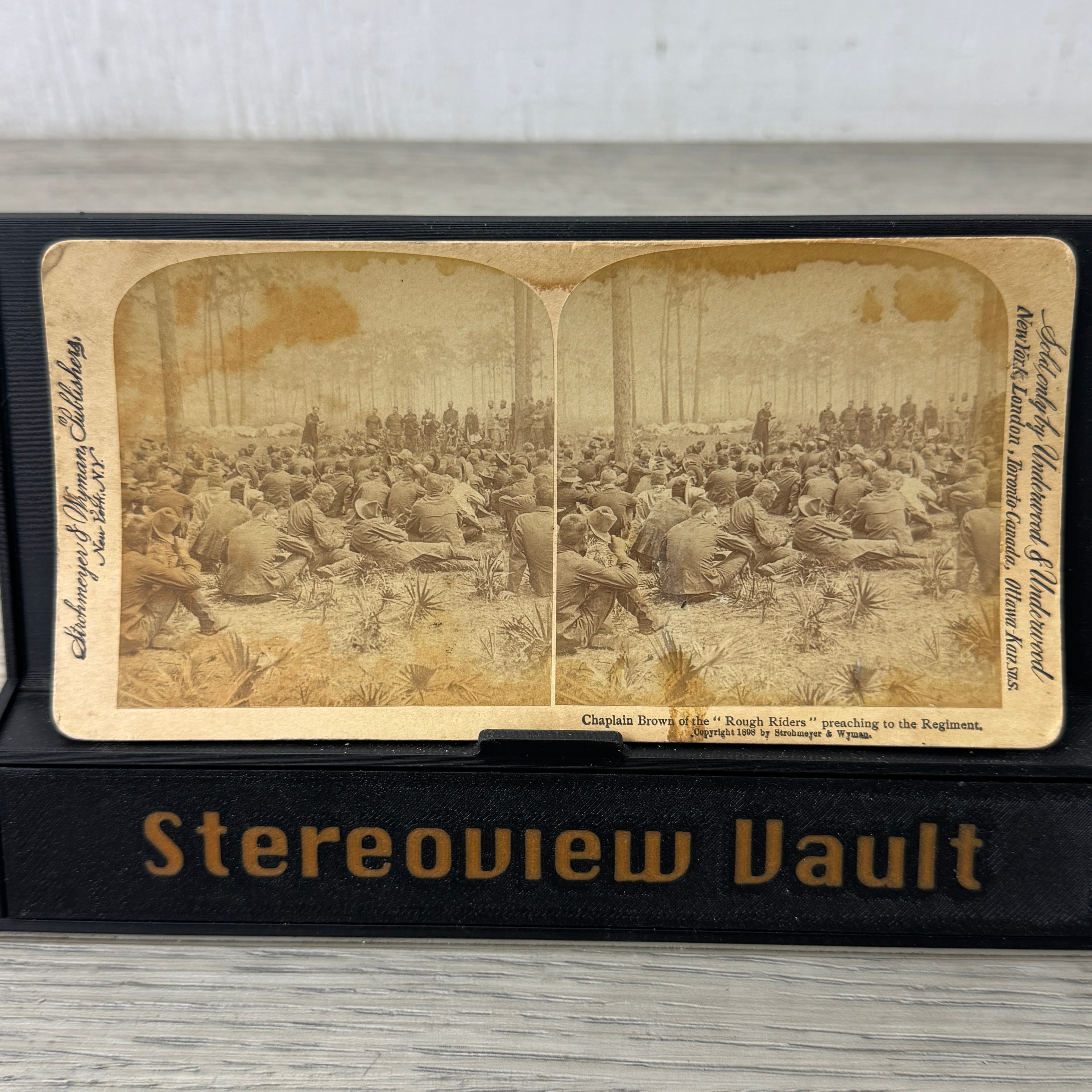 Strohmeyer & Wyman Stereoview, Chaplain Brown, Rough Riders, 1898