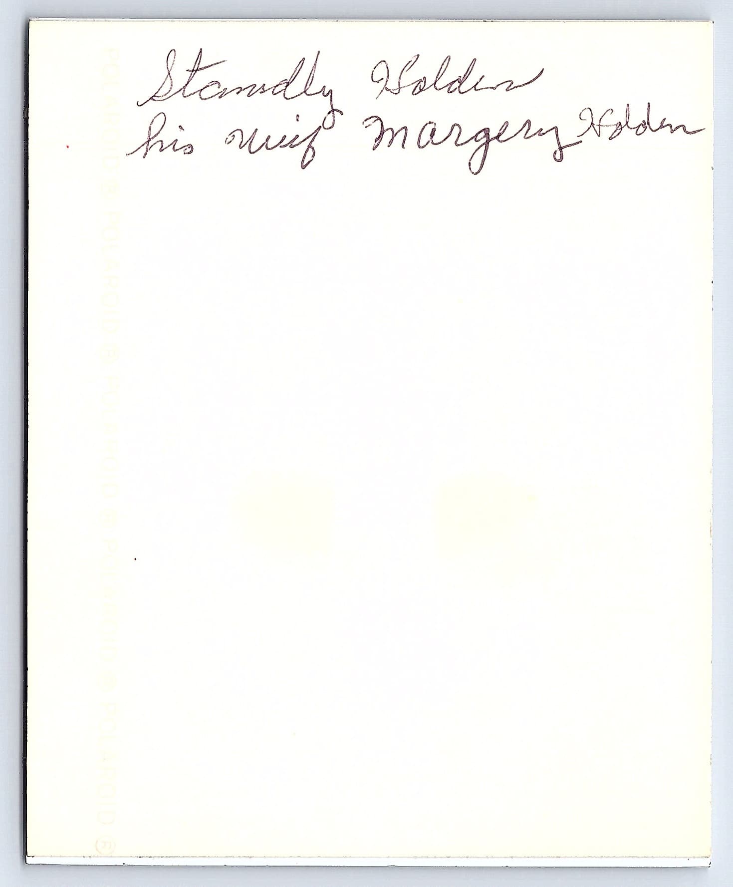 Couple on Sofa, Polaroid, 1970s - Back