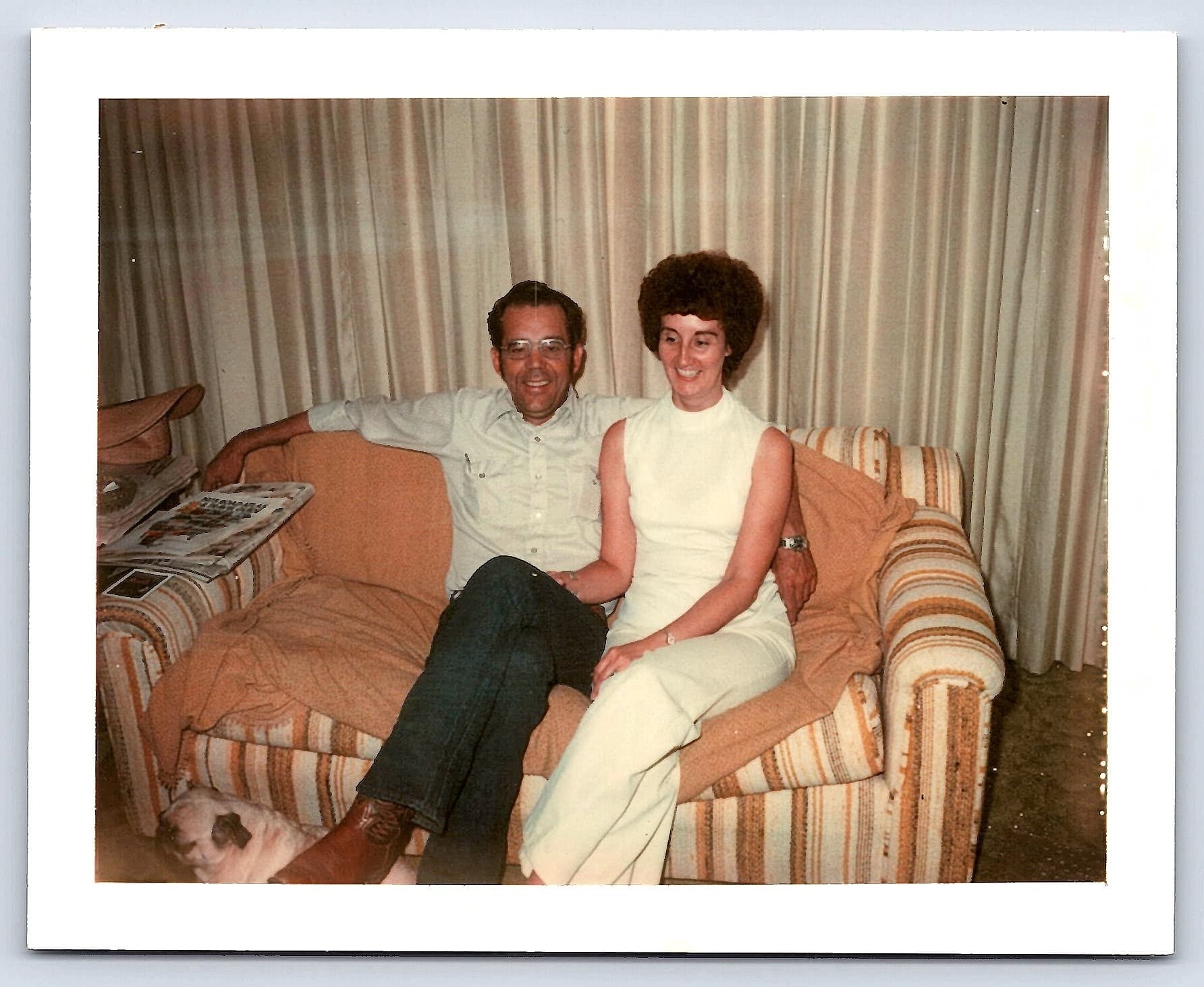 Couple on Sofa, Polaroid, 1970s