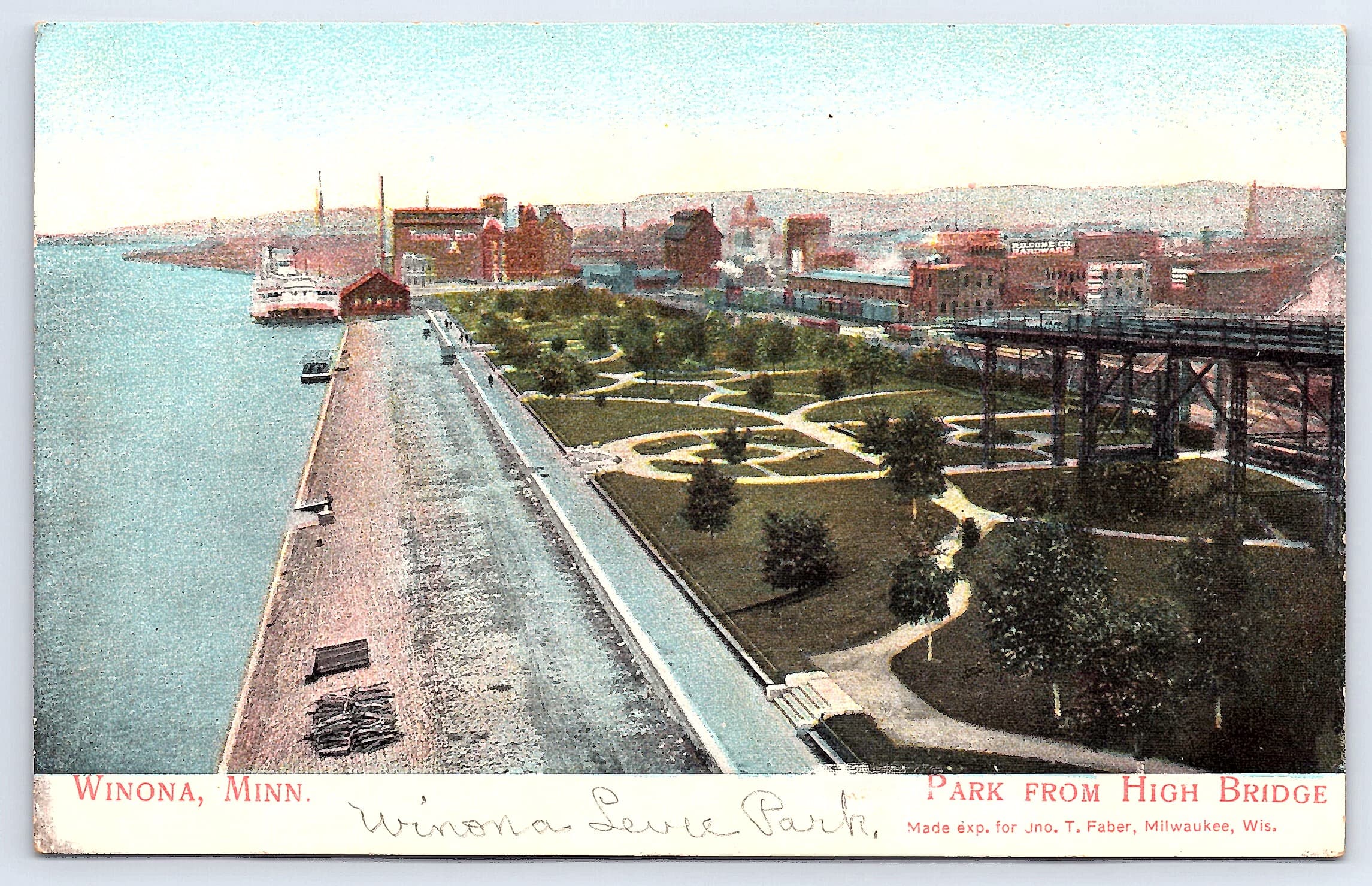 Suhling & Koehn Co., Divided Back, Winona Levee Park, Minnesota, 1907-1915