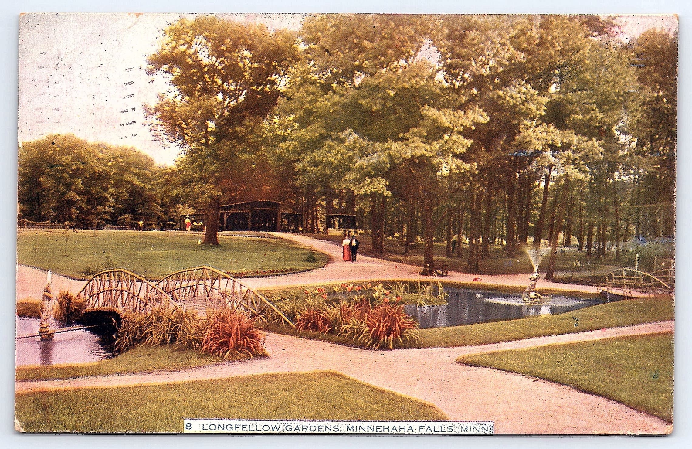 Longfellow Gardens, Minnehaha Falls, Minn - Divided Back Postcard 1910