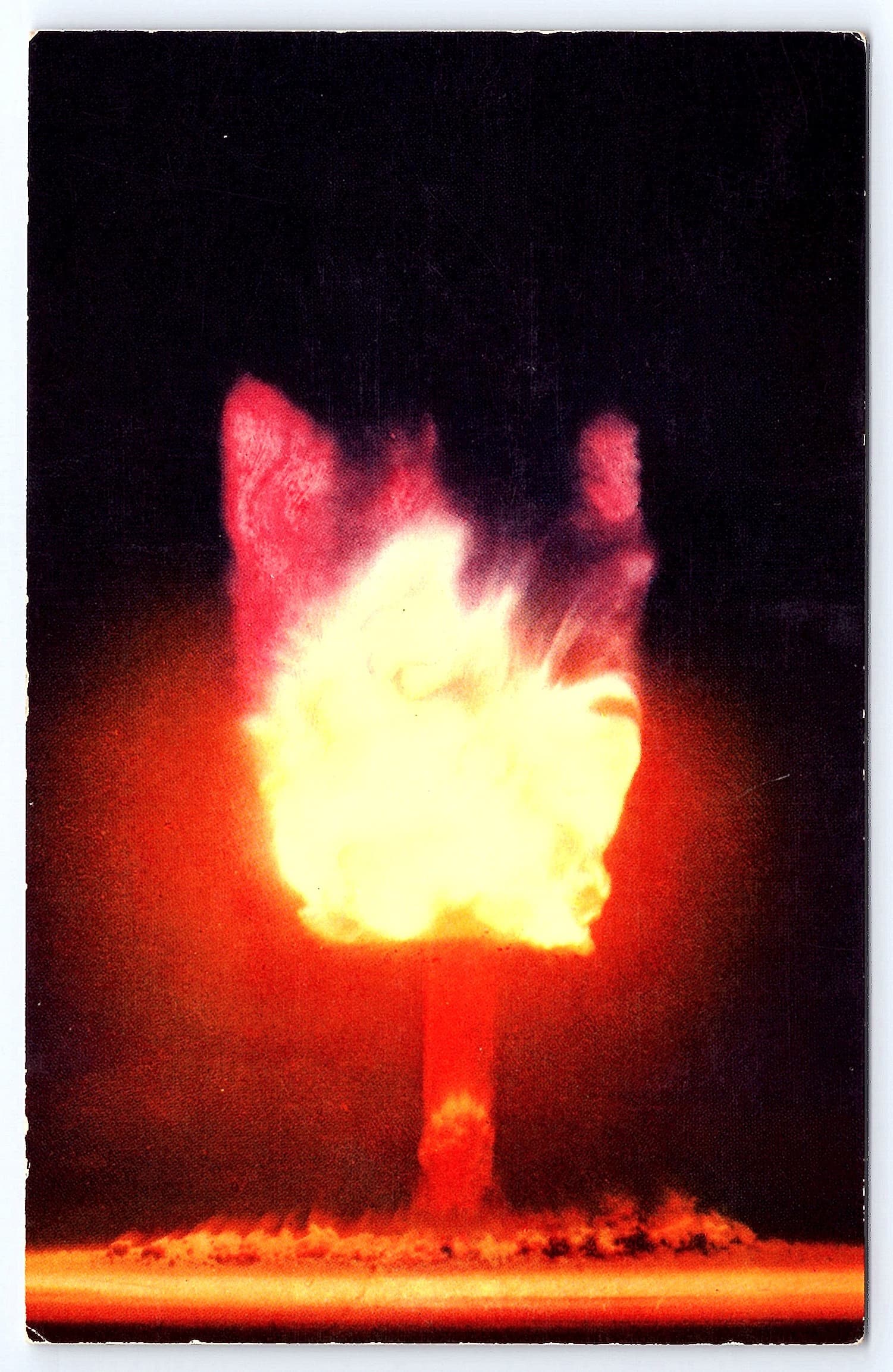 H.S. Crocker Co., Chrome Postcard, Atomic Bomb Explosion, 1950s