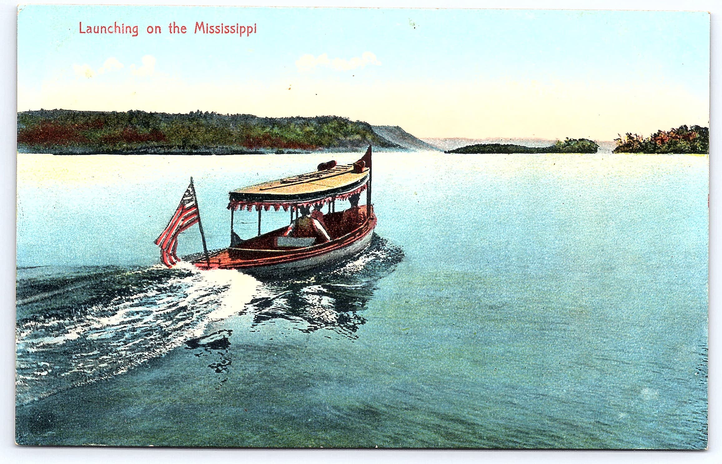 Liebeg Studio, Divided Back, Mississippi River Launch, 1907-1915