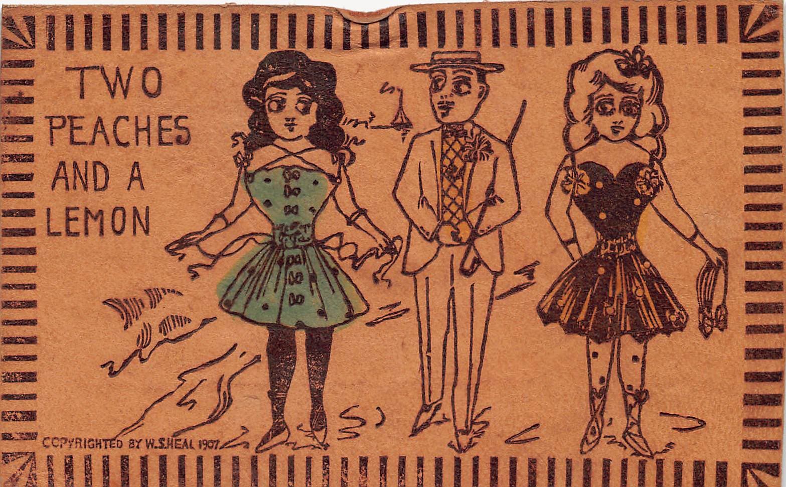 W.S. Heal 1907 Undivided Back Postcard, Two Peaches and a Lemon