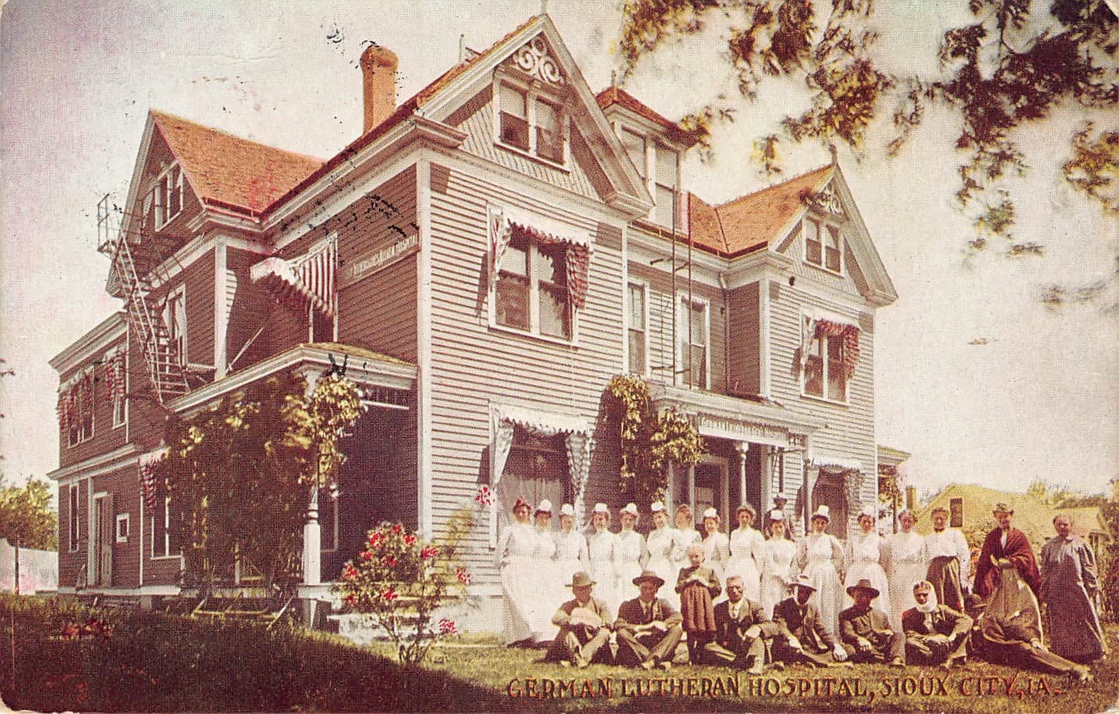 Simplicity Co. Divided Back Postcard, German Lutheran Hospital, Sioux City, 1910
