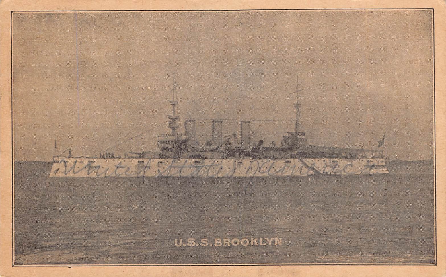 U.S.S. Brooklyn, Undivided Back Postcard, Early 1900s