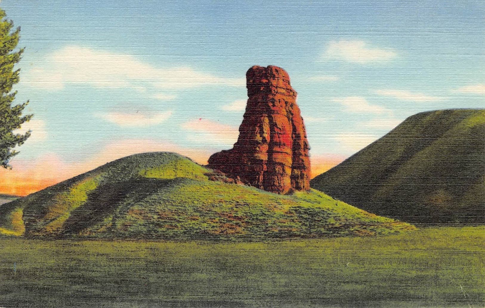 Sanborn Souvenir Co., Linen, Red Pillar, Big Horn Mountains, 1930s