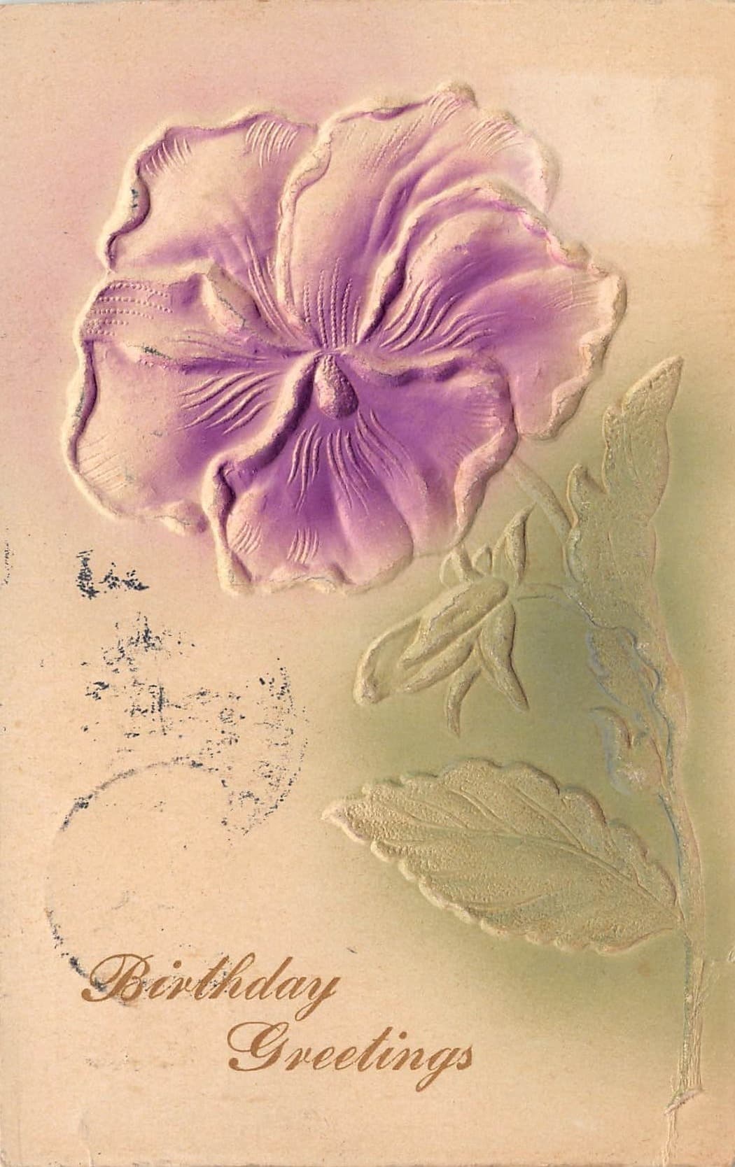 Embossed Birthday Greetings, Divided Back, 1909 Postmark, Parkston SD