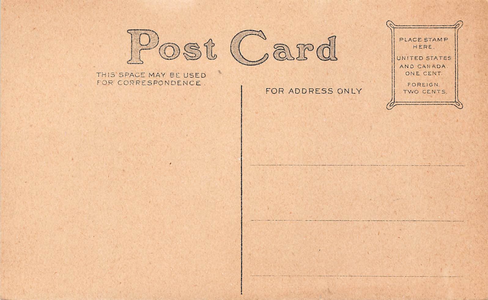 Valentine Postcard, Divided Back, Romantic Scene, Early 1900s - Back