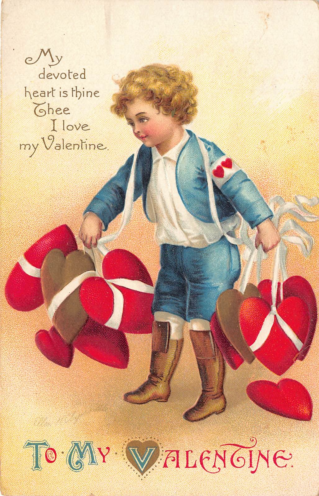 Valentine Postcard, Divided Back, Janesville WI, 1912