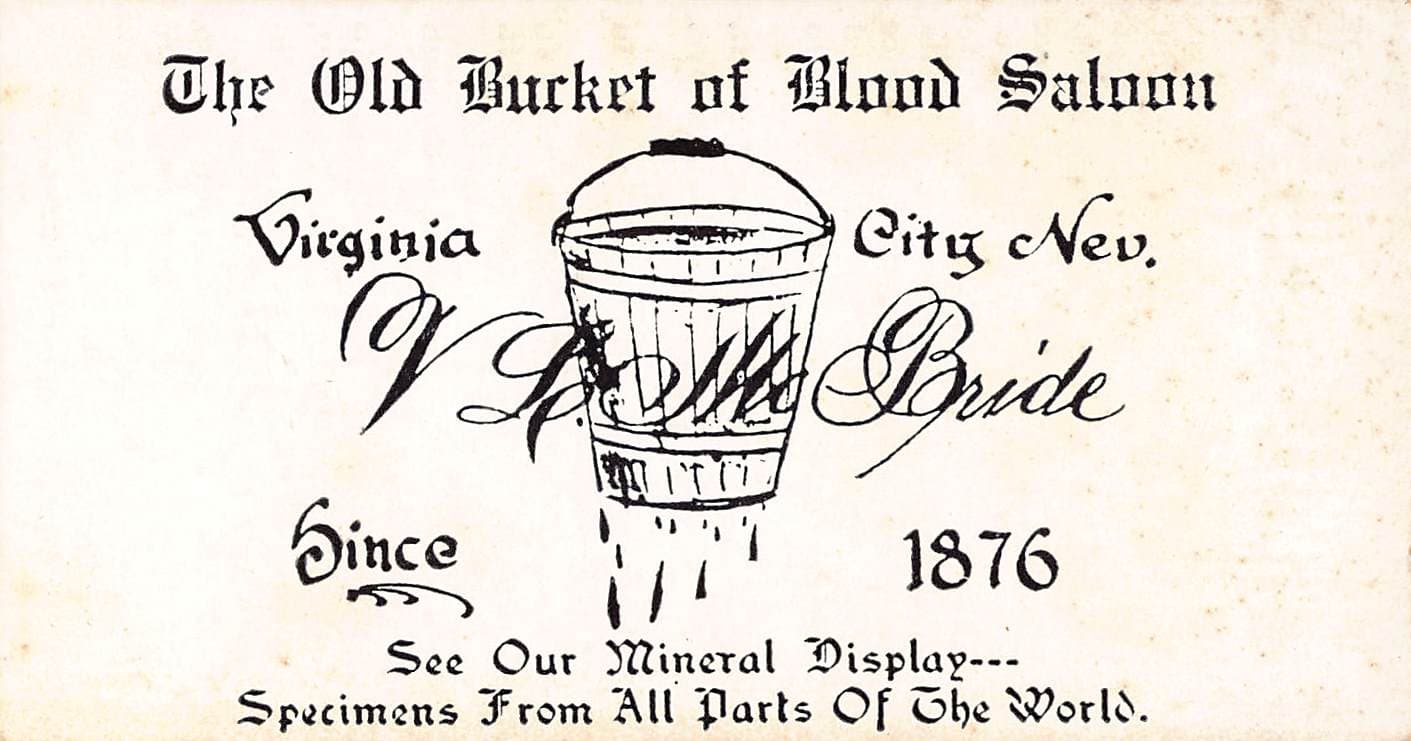 Old Bucket of Blood Saloon Card, Virginia City, 1939