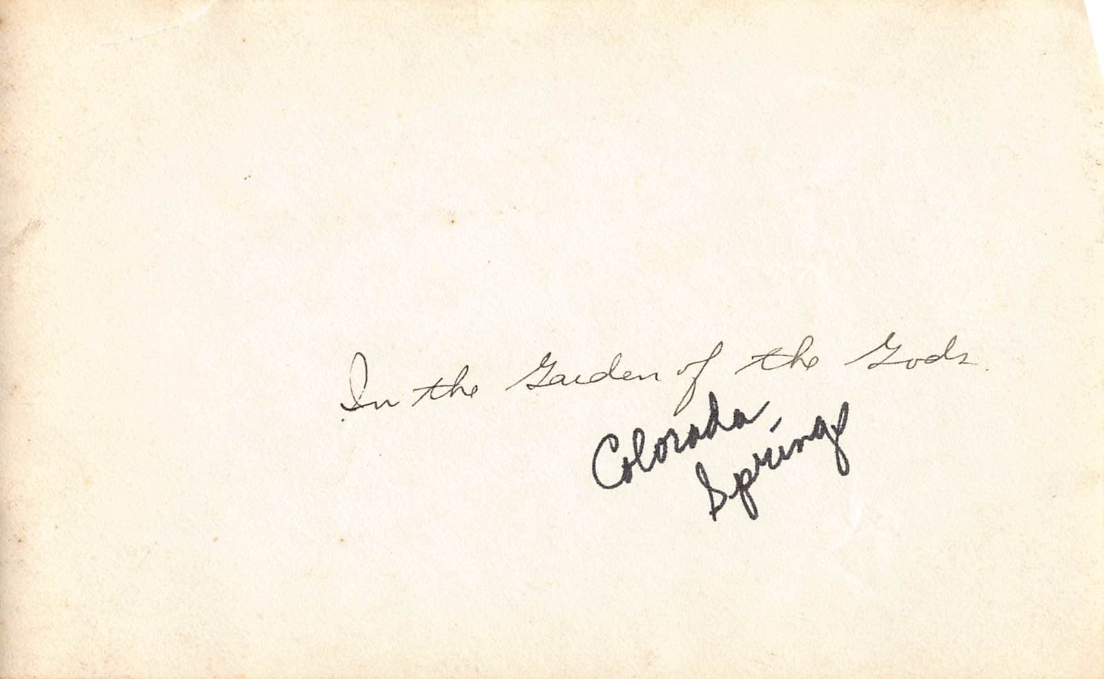 Rock Formation, Gelatin Silver Print, Garden of the Gods, 1920s - Back