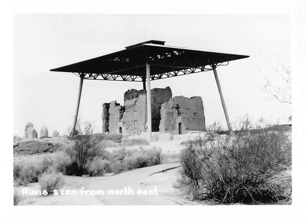 Casa Grande Ruins, Black and White Photograph, 1950s