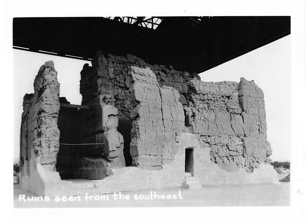 Casa Grande Ruins, Black and White Photograph, Early 20th Century