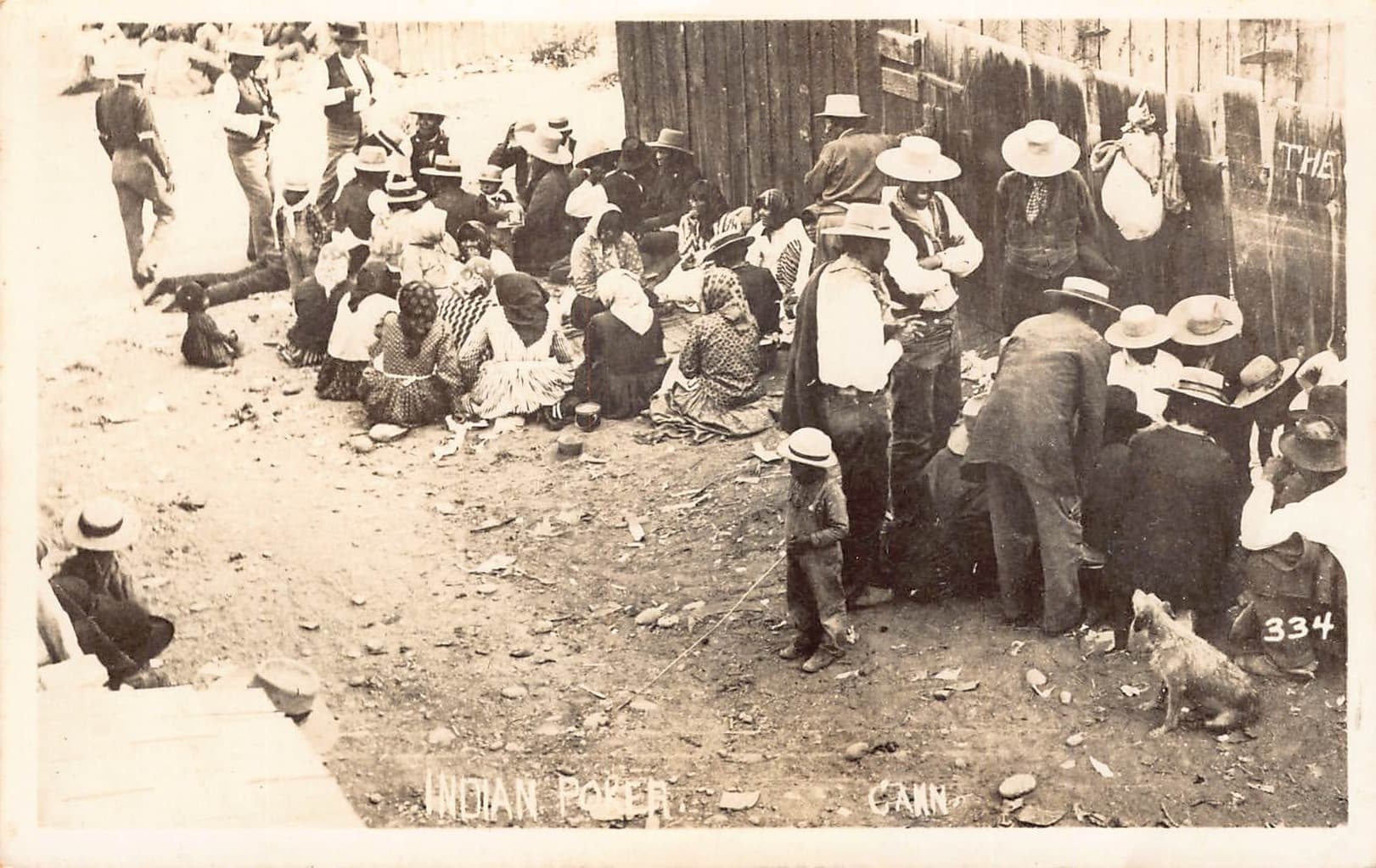 Cahn Indian Poker Scene, RPPC, Early 20th Century