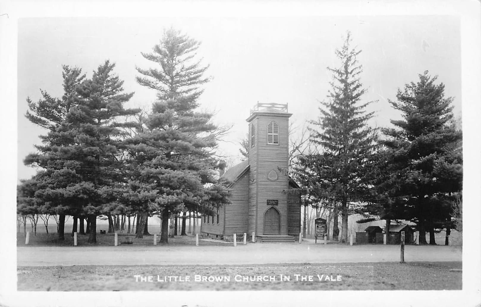 Little Brown Church in the Vale, RPPC, Nashua, Iowa, 1930s-1940s