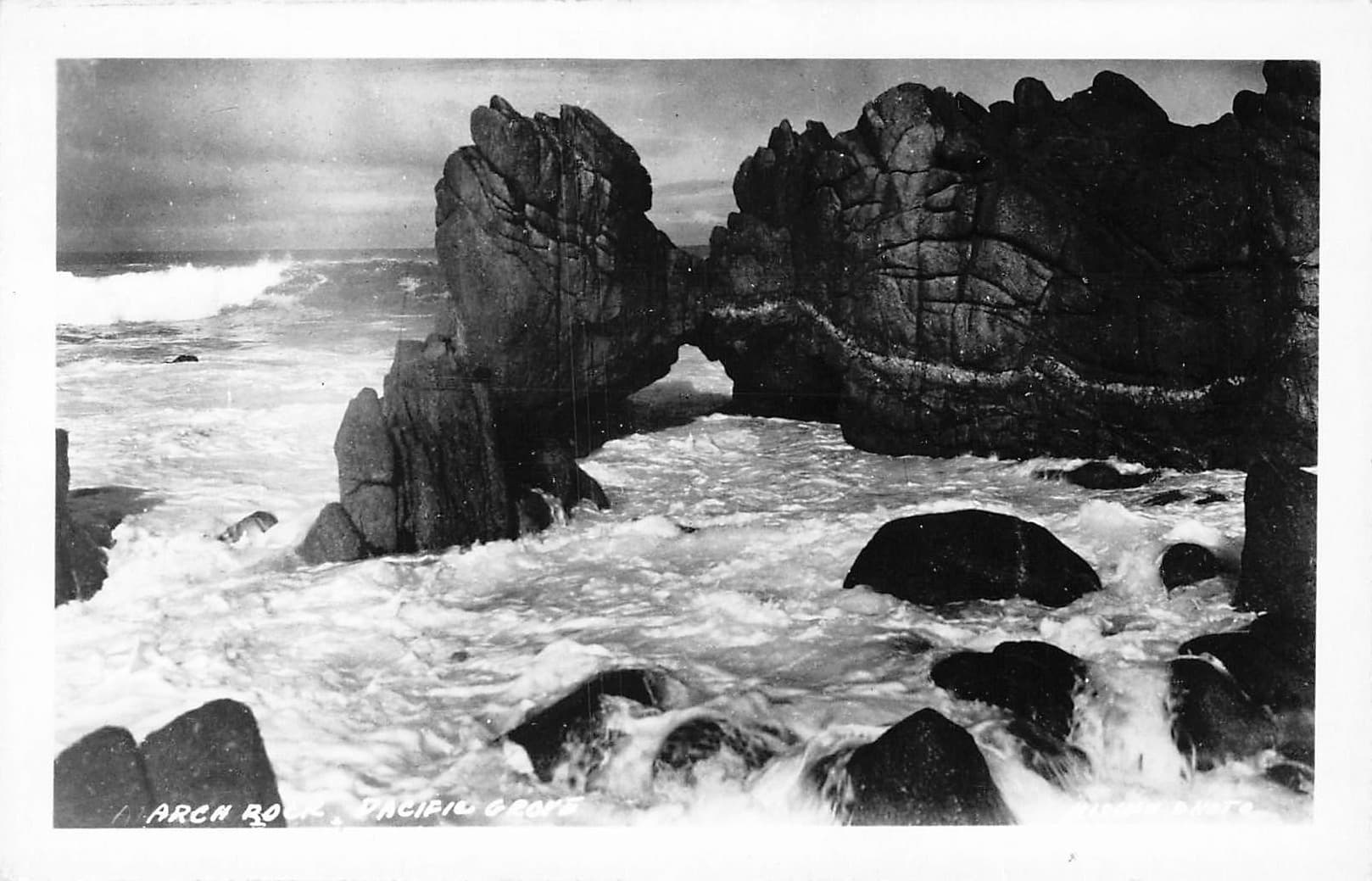 Arch Rock, Pacific Grove, RPPC, California, 1930s