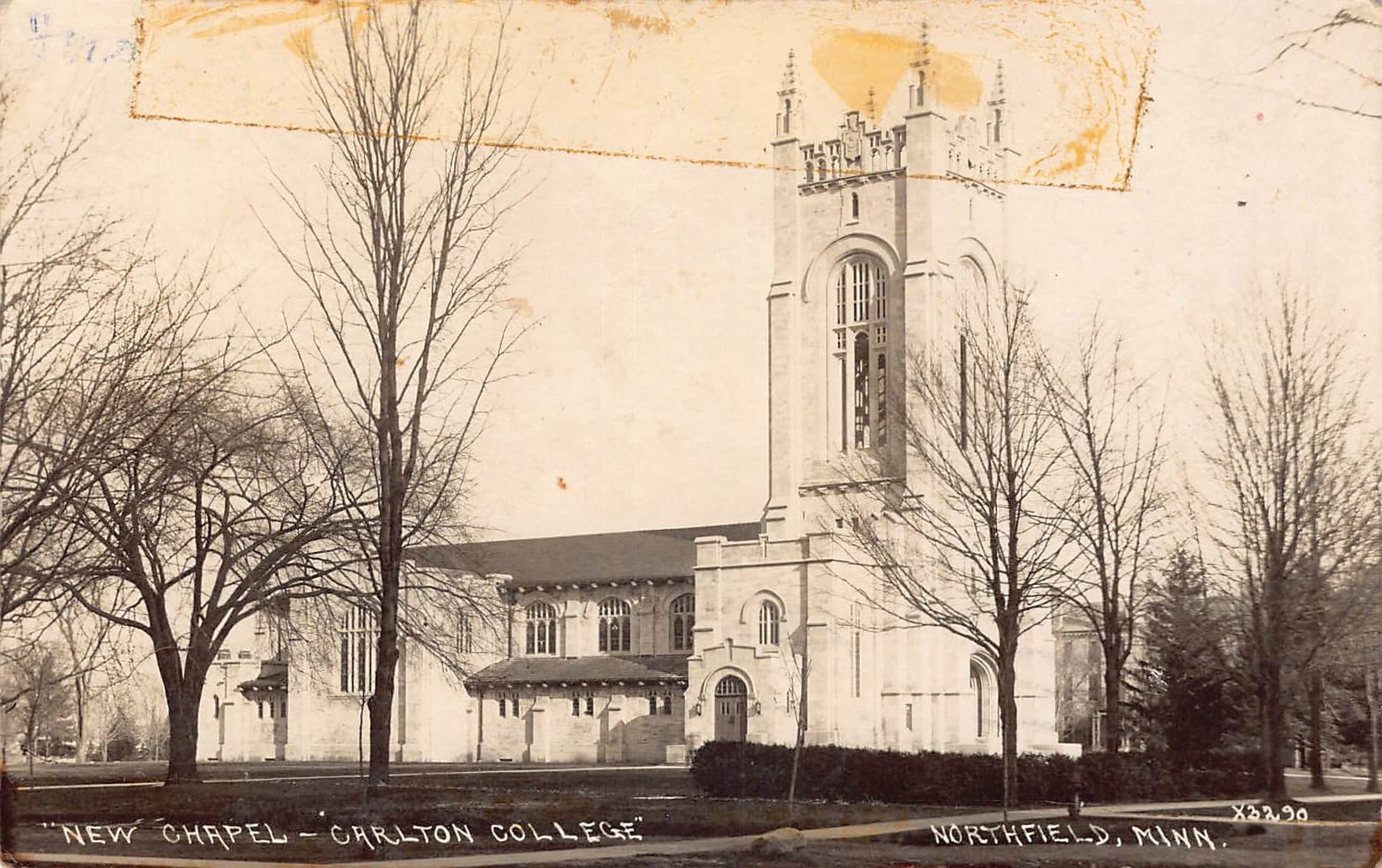 Porter Co. RPPC, New Chapel, Carlton College, Northfield, Minn, 1920s