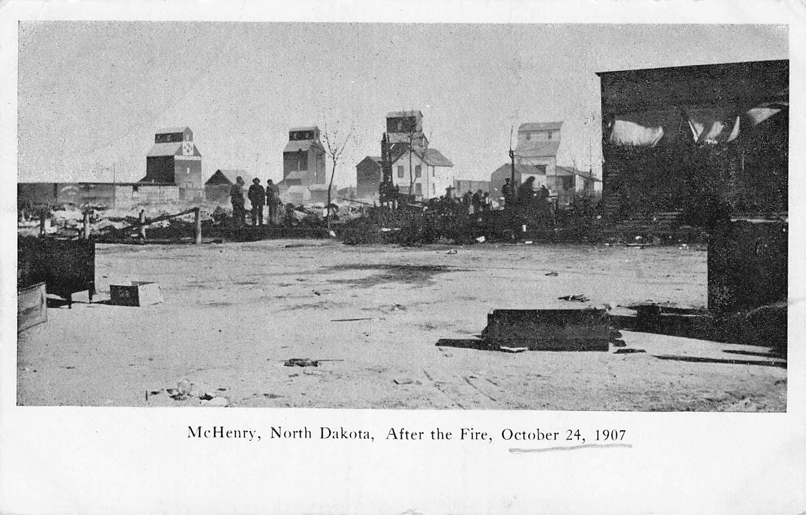 McHenry, ND After the Fire 1907, Undivided Back Postcard