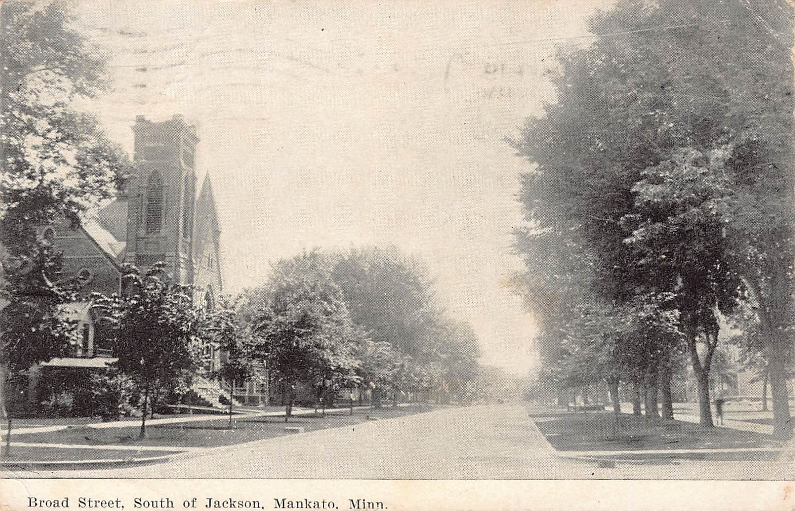 Broad Street, Mankato, Minn, Divided Back Postcard, 1912