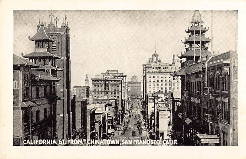 Chinatown, San Francisco, California Street, 1920s Photo Print Card
