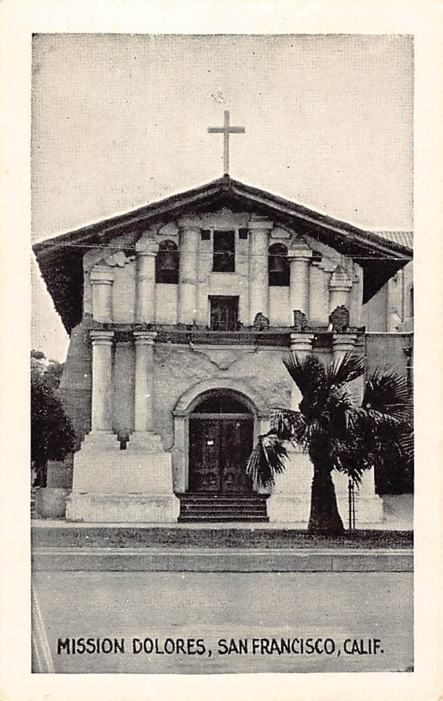 Mission Dolores, San Francisco, Photo Print Card, Early 20th Century