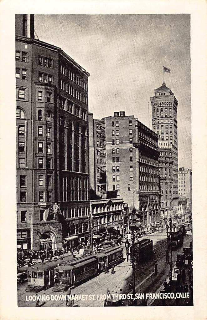 Market Street View, San Francisco, Early 20th Century Photo Print Card
