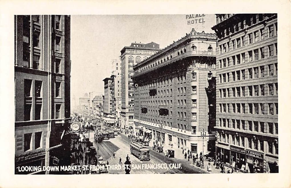 Market Street View, San Francisco, Early 20th Century Photo Print Card