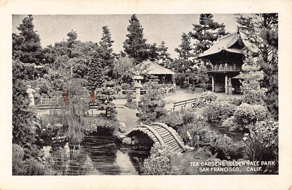 Tea Gardens, Golden Gate Park, San Francisco, 1920s Photo Print Card