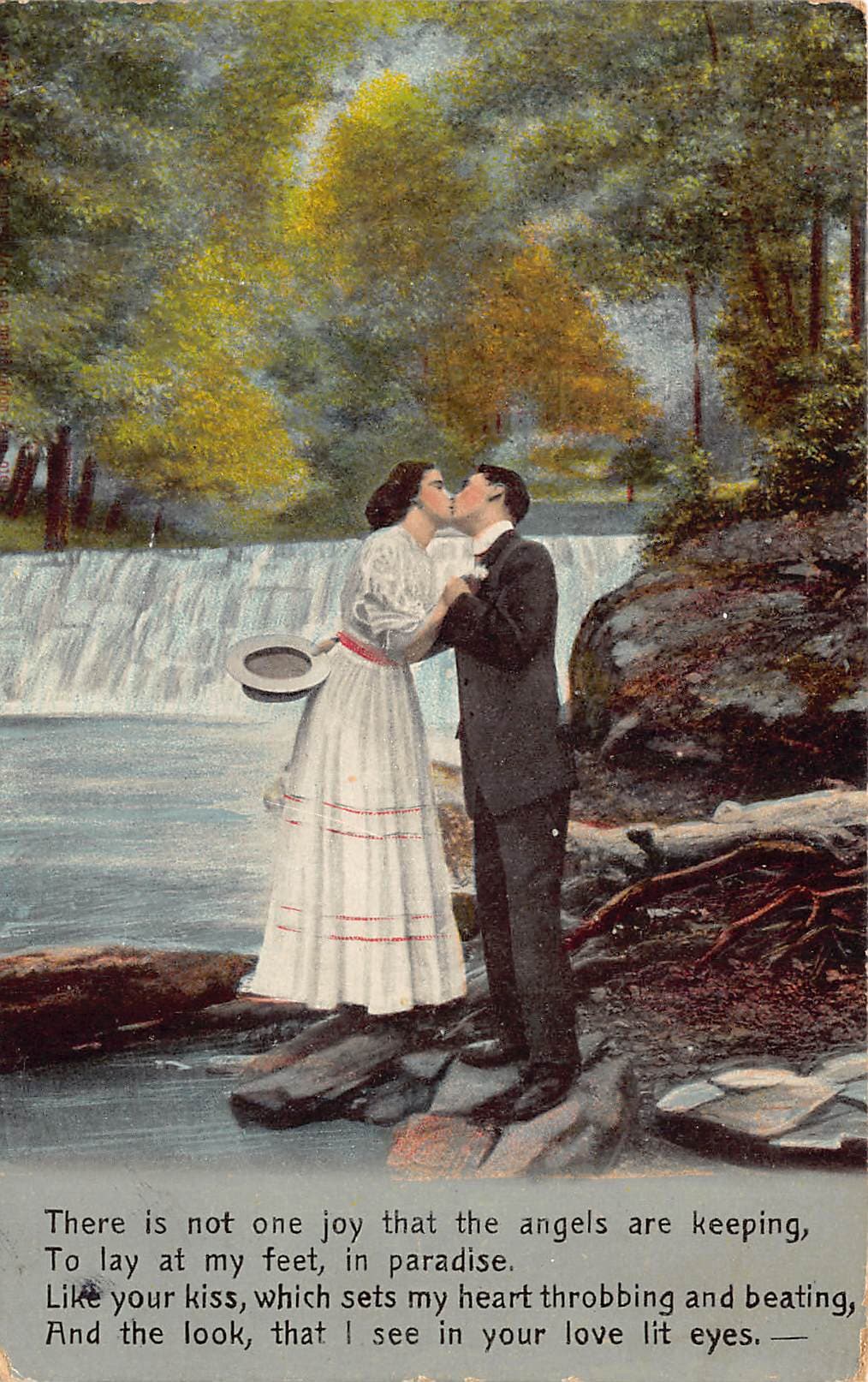 B.A. Owen Co., Divided Back Postcard, Romantic Scene, 1911