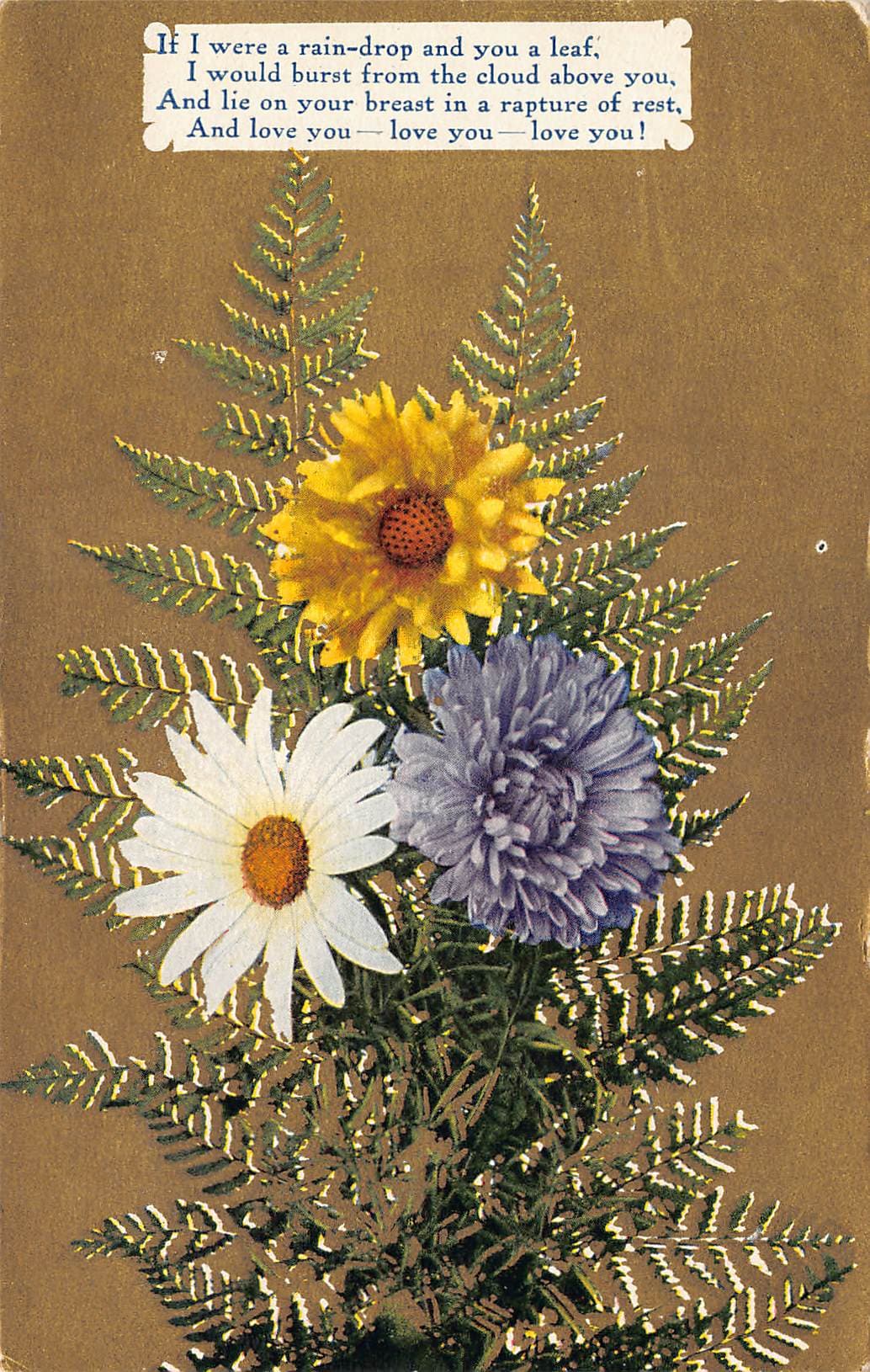 New Year Series No. 36, Divided Back, Floral Bouquet, 1913 Postmark